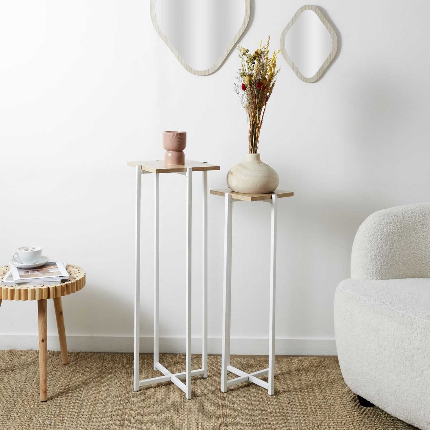 SELLETTE BLANC LOKA - LOT DE 2