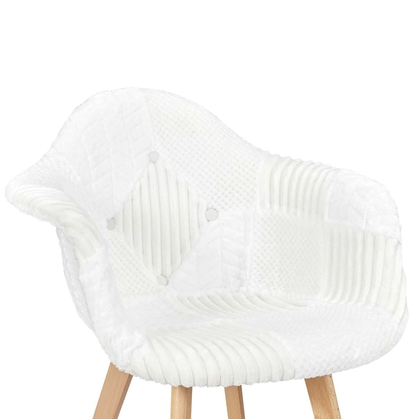 FAUTEUIL SCANDINAVE PATCHWORK BLANC