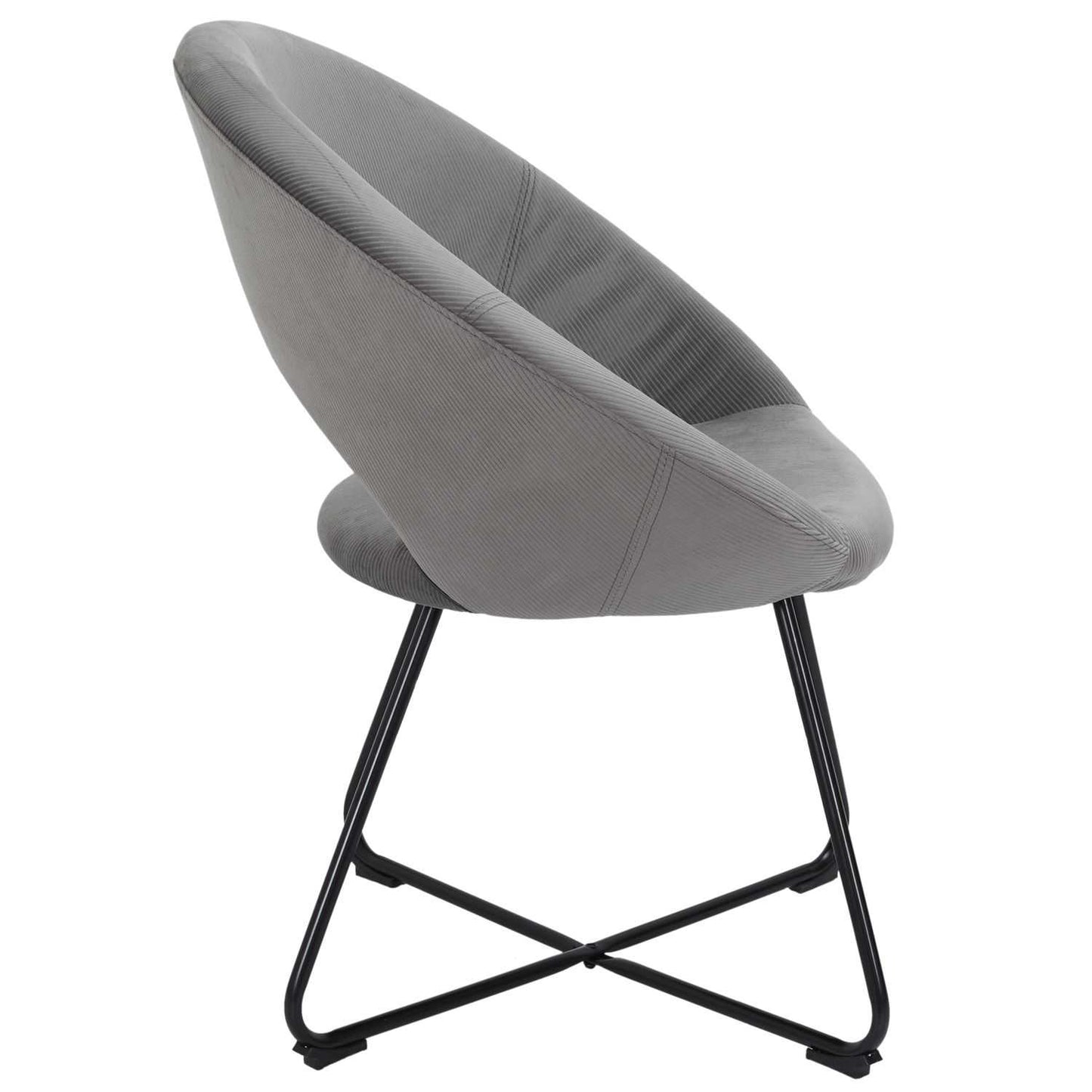 FAUTEUIL ROND VELOURS COTELE GIULIA GRIS