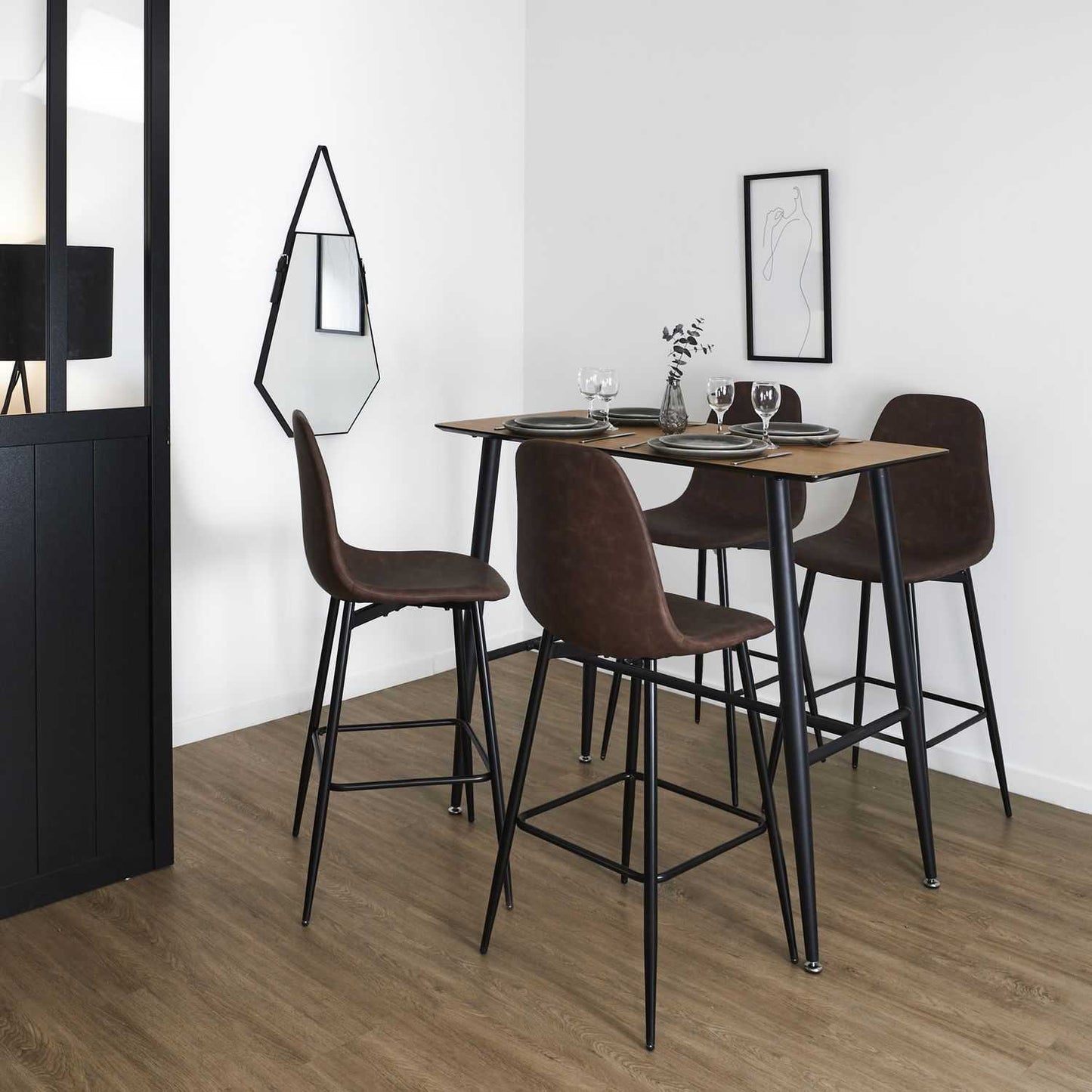 CHAISE DE BAR AMBER MARRON