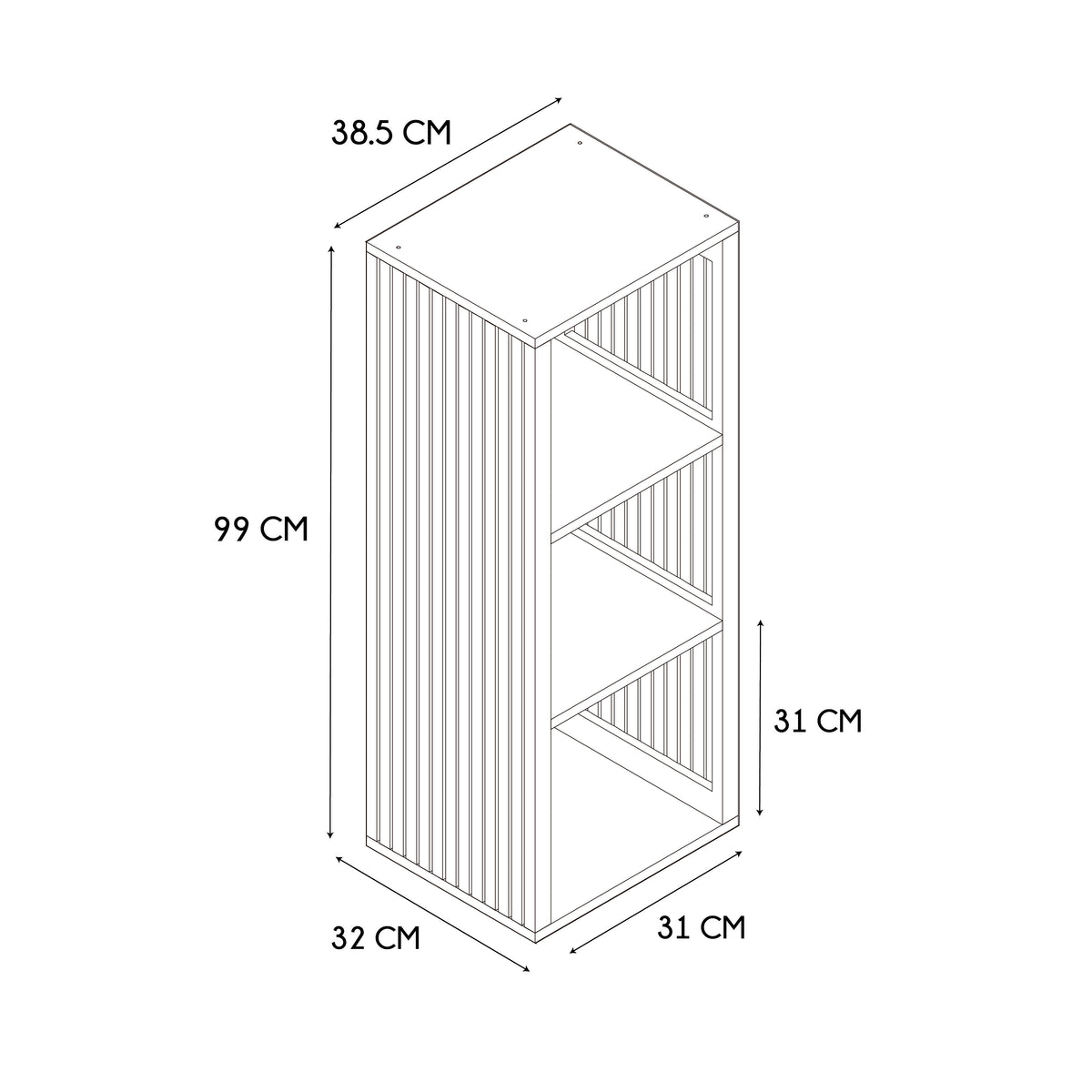 RANGEMENT MODULABLE 3 CASES KLAUS