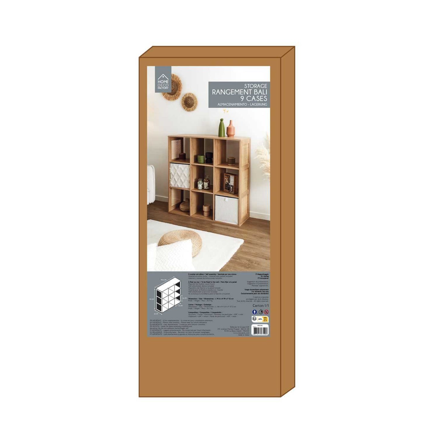 RANGEMENT MODULABLE 9 CASES BALI