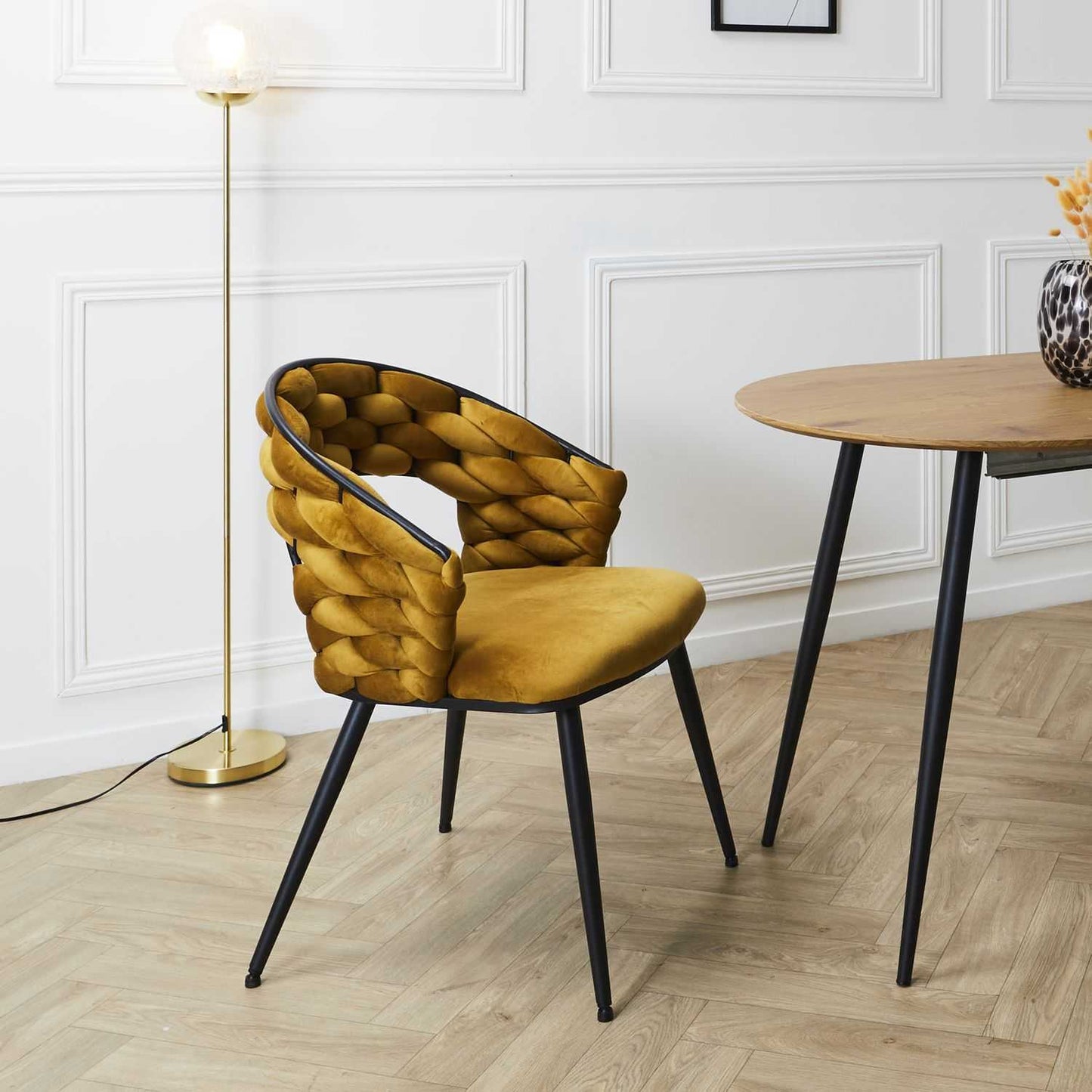 FAUTEUIL SAWYER JAUNE MOUTARDE