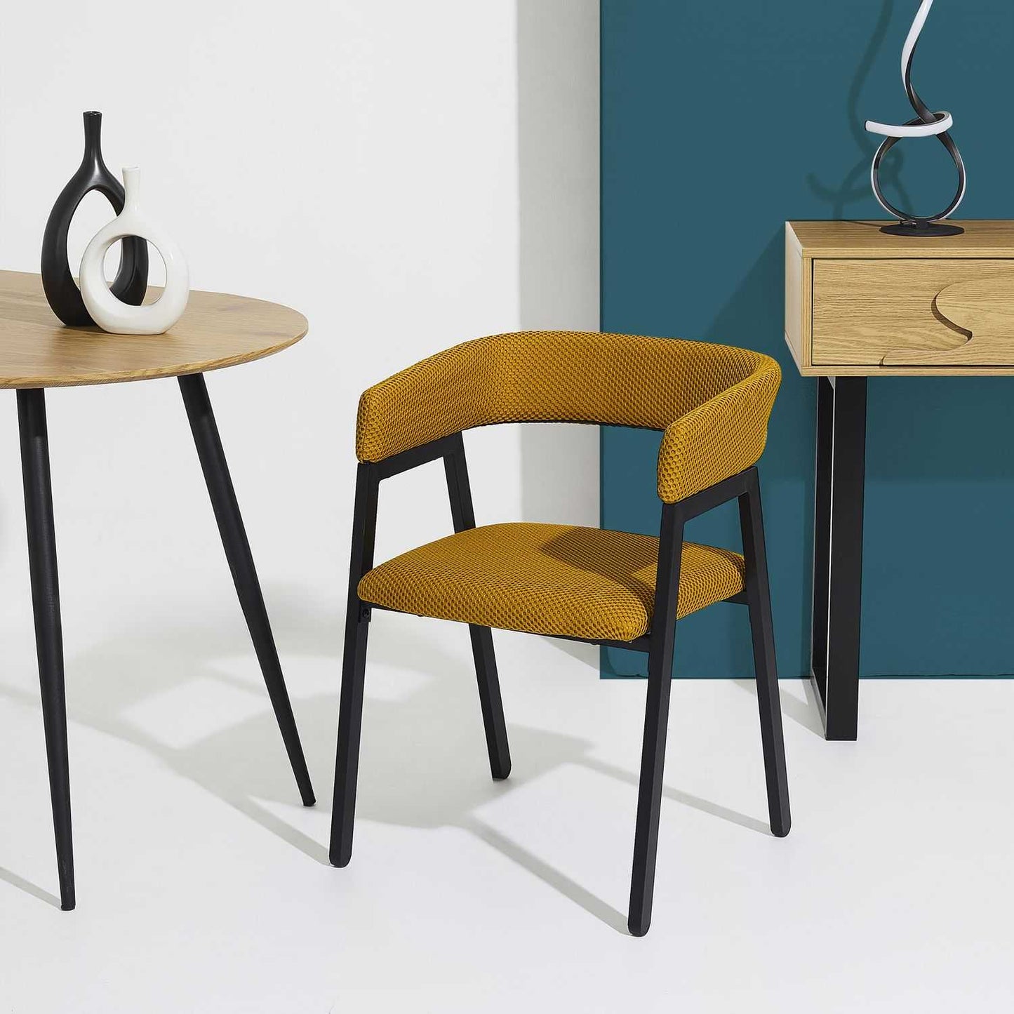 FAUTEUIL DESIGN ATOME JAUNE