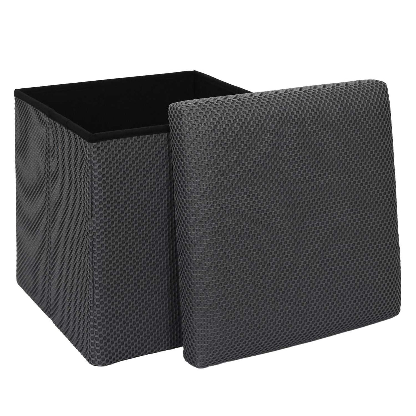 COFFRE POUF PLIABLE ATOME GRIS