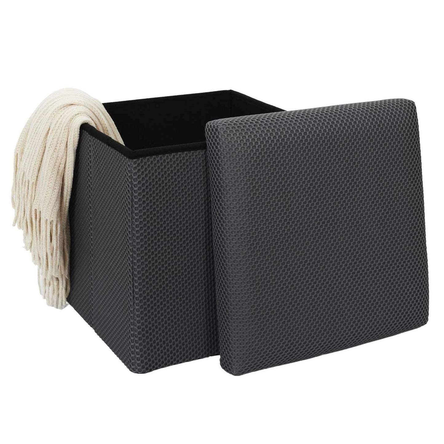 COFFRE POUF PLIABLE ATOME GRIS