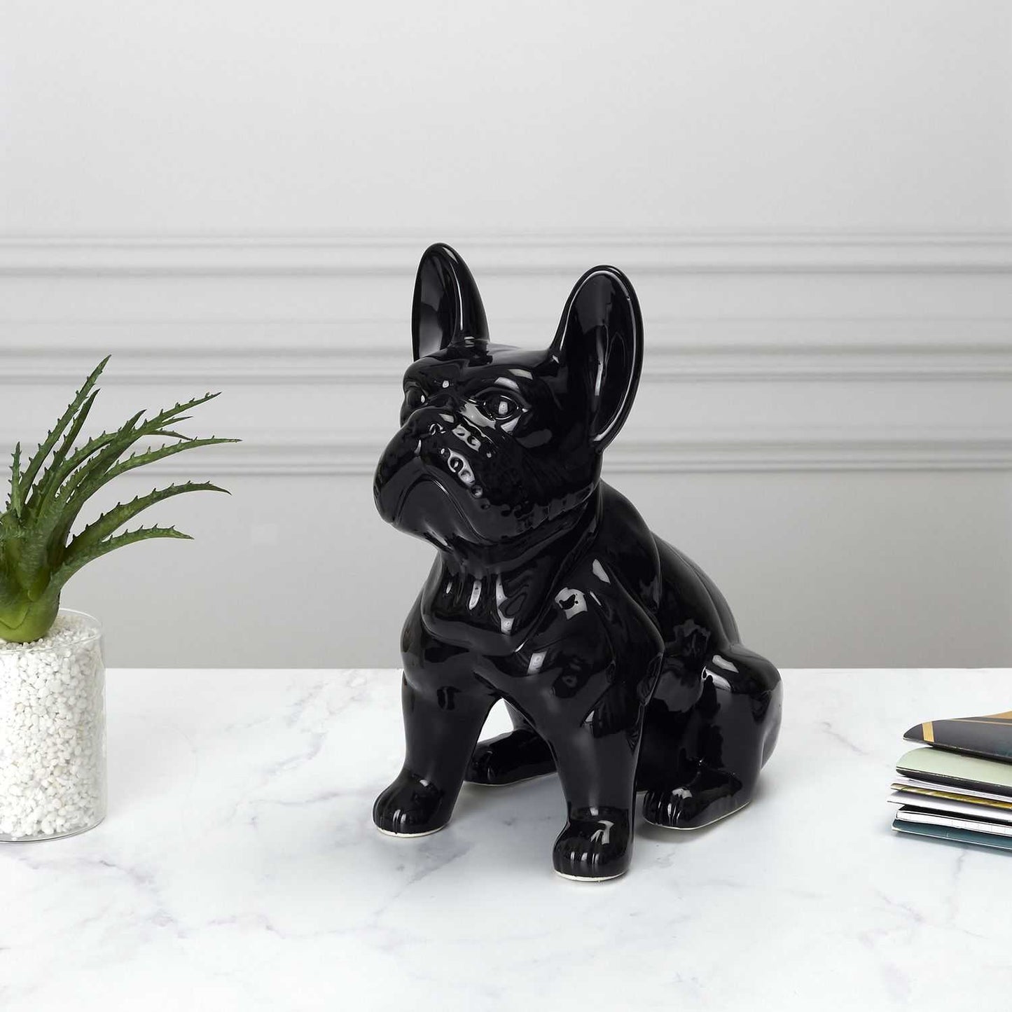 BULLDOG CERAMIQUE NOIR 20CM