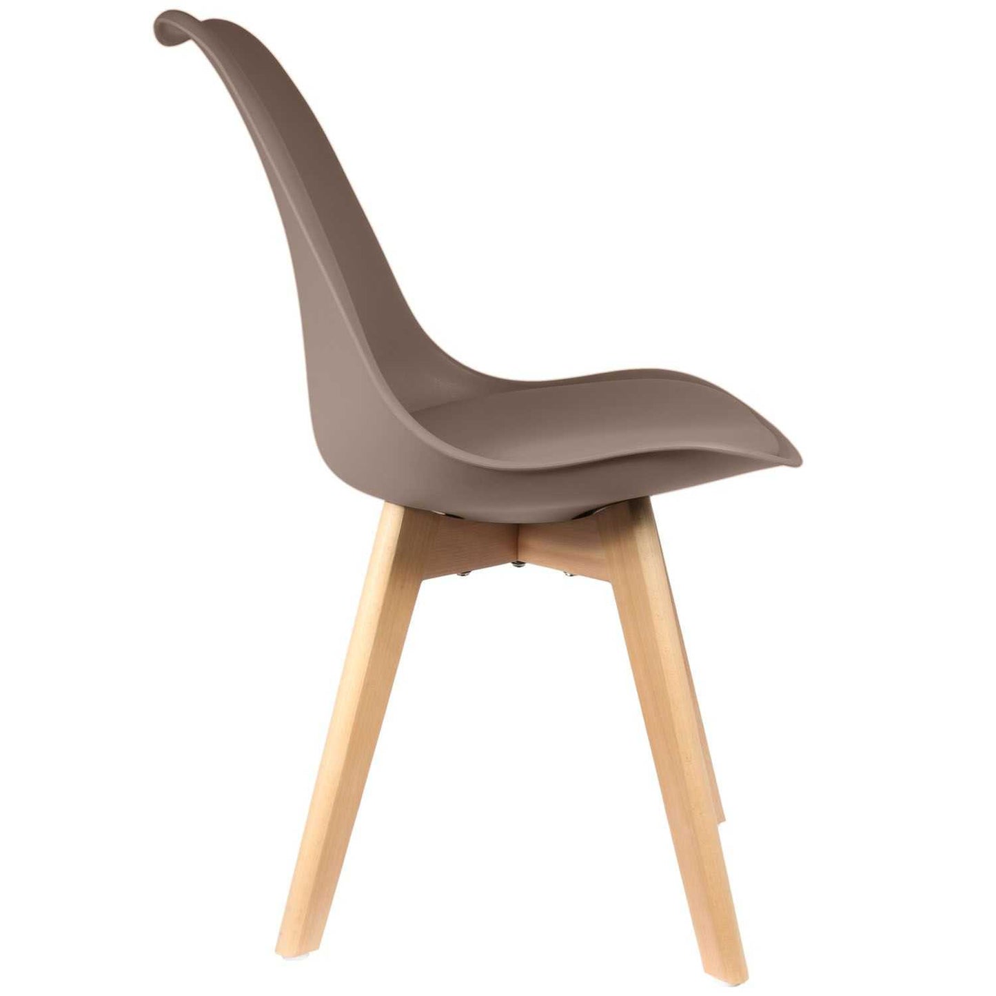 CHAISE SCANDINAVE COQUE PP REMBOURREE TAUPE