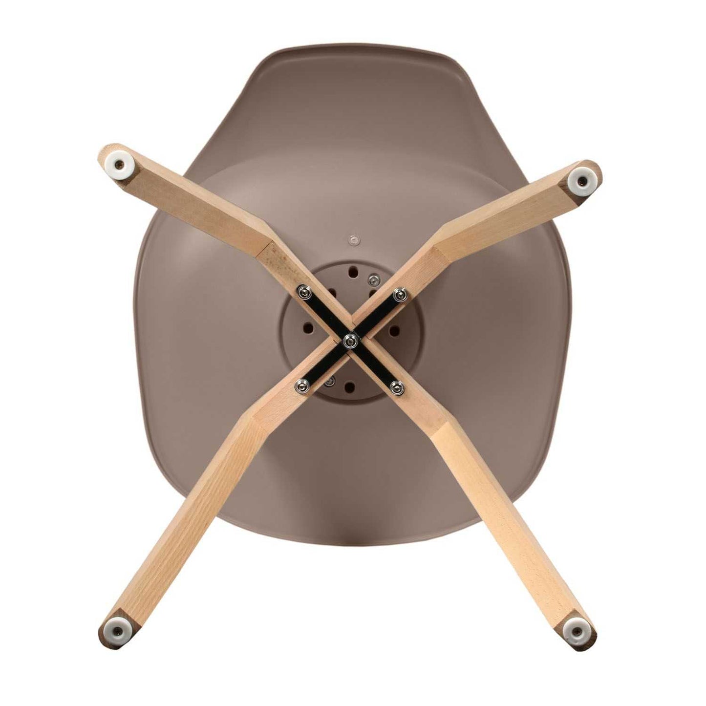 CHAISE SCANDINAVE COQUE PP REMBOURREE TAUPE