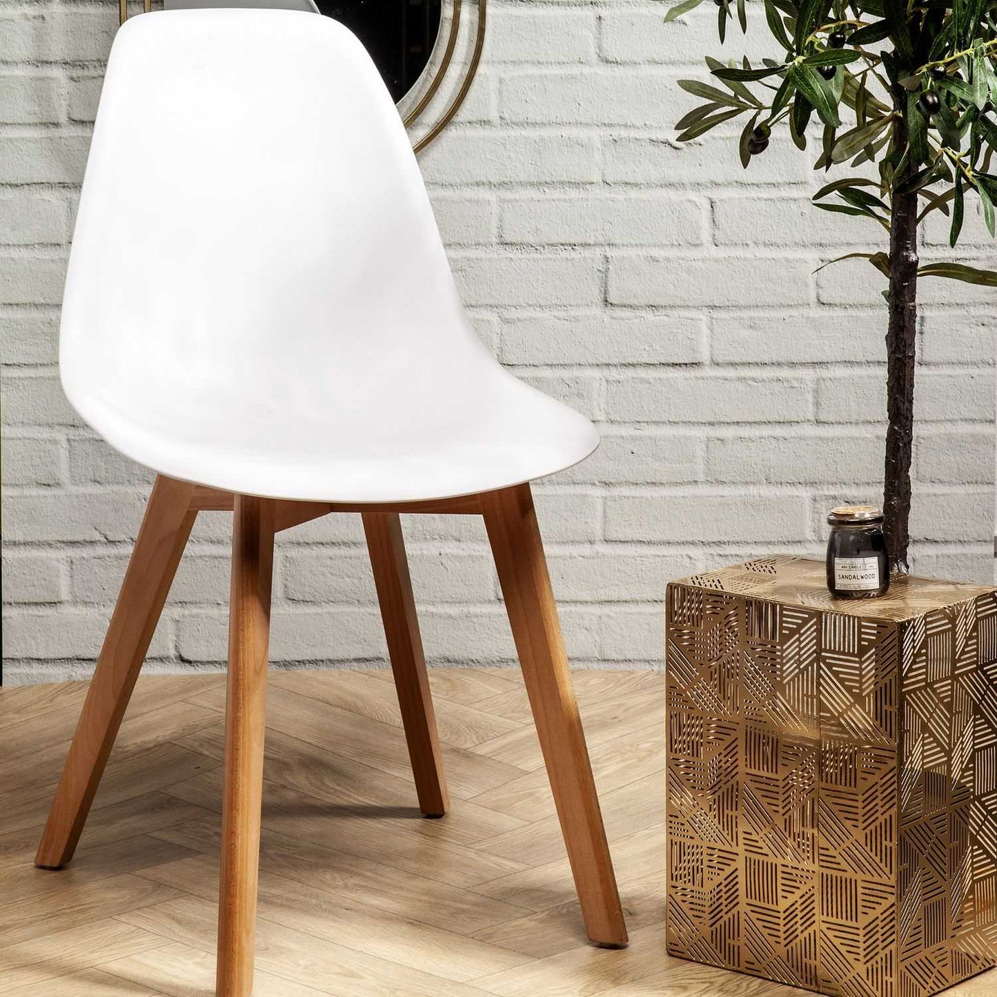 CHAISE SCANDINAVE COQUE PP BLANCHE