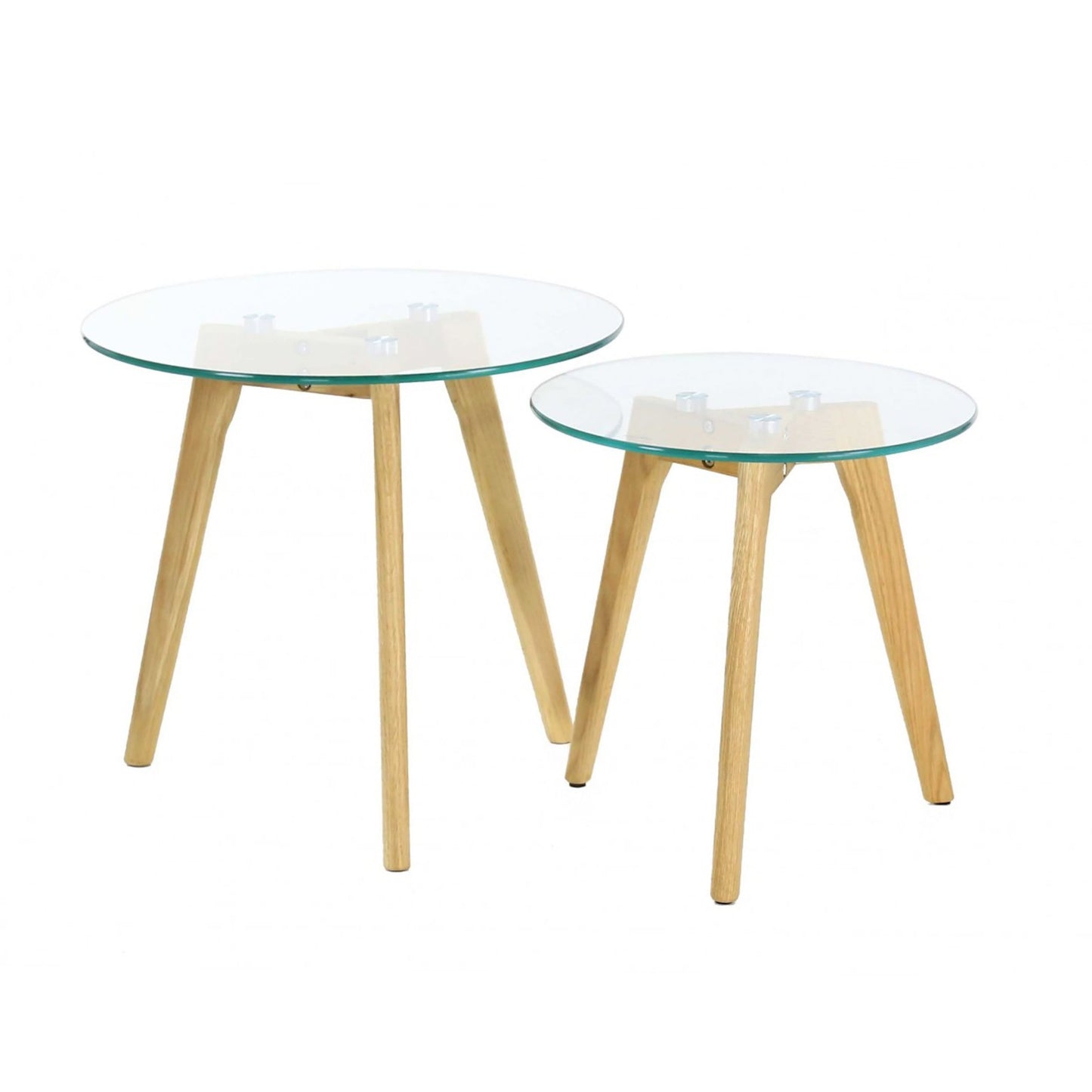 TABLE GIGOGNE EN VERRE TREMPE PLATEAU ROND X2