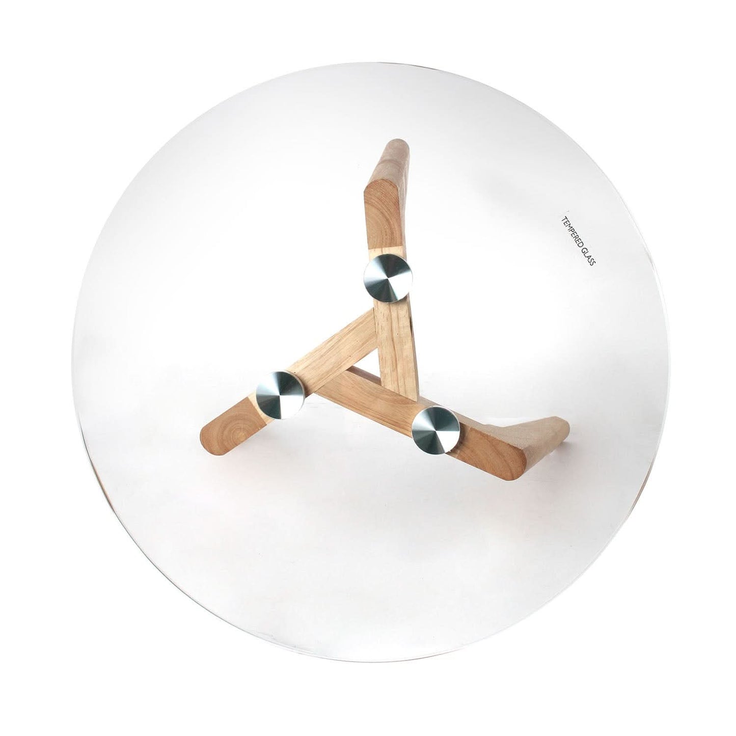 TABLE GIGOGNE EN VERRE TREMPE PLATEAU ROND X2