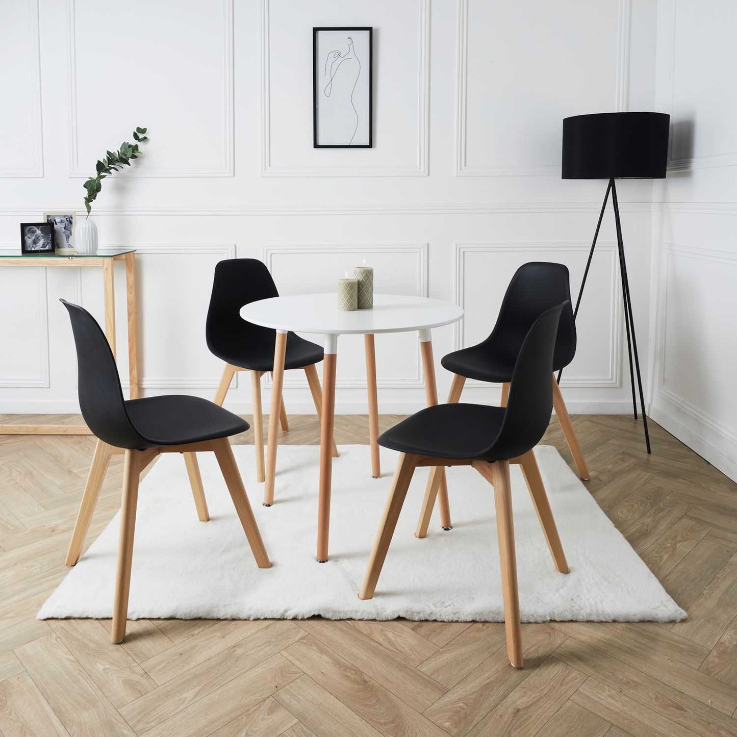 TABLE DE REPAS BLANCHE RONDE