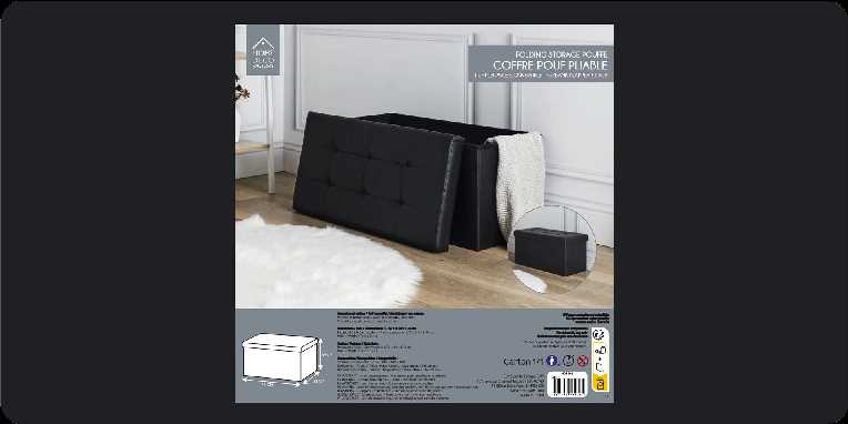 COFFRE BANC PLIABLE PU NOIR