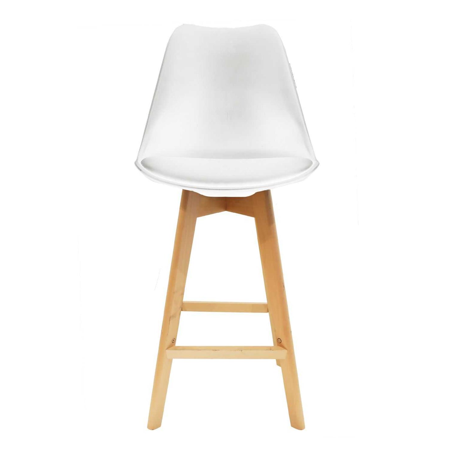 CHAISE DE BAR PP BLANCHE PIEDS BOIS