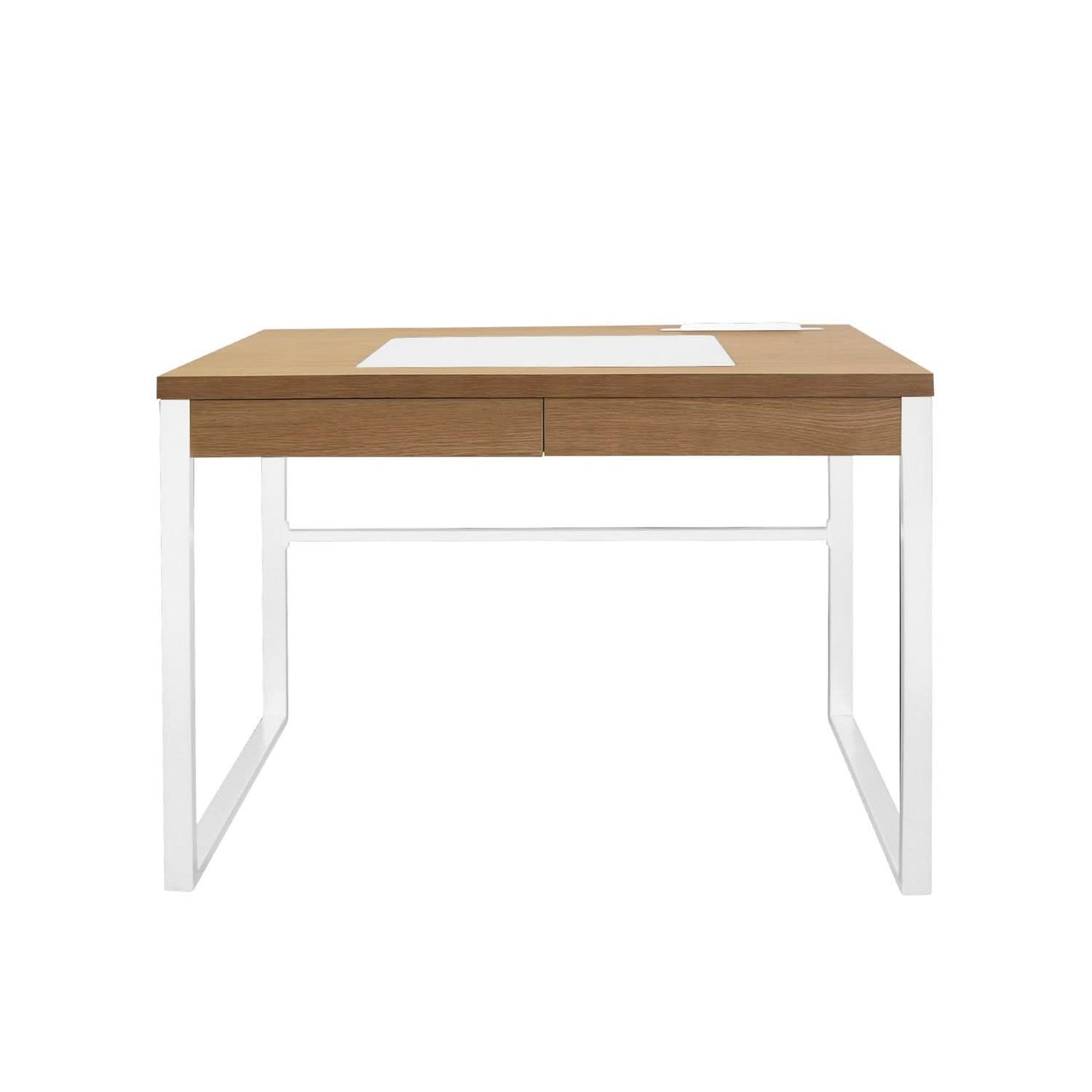 BUREAU EN BOIS ET METAL BLANC