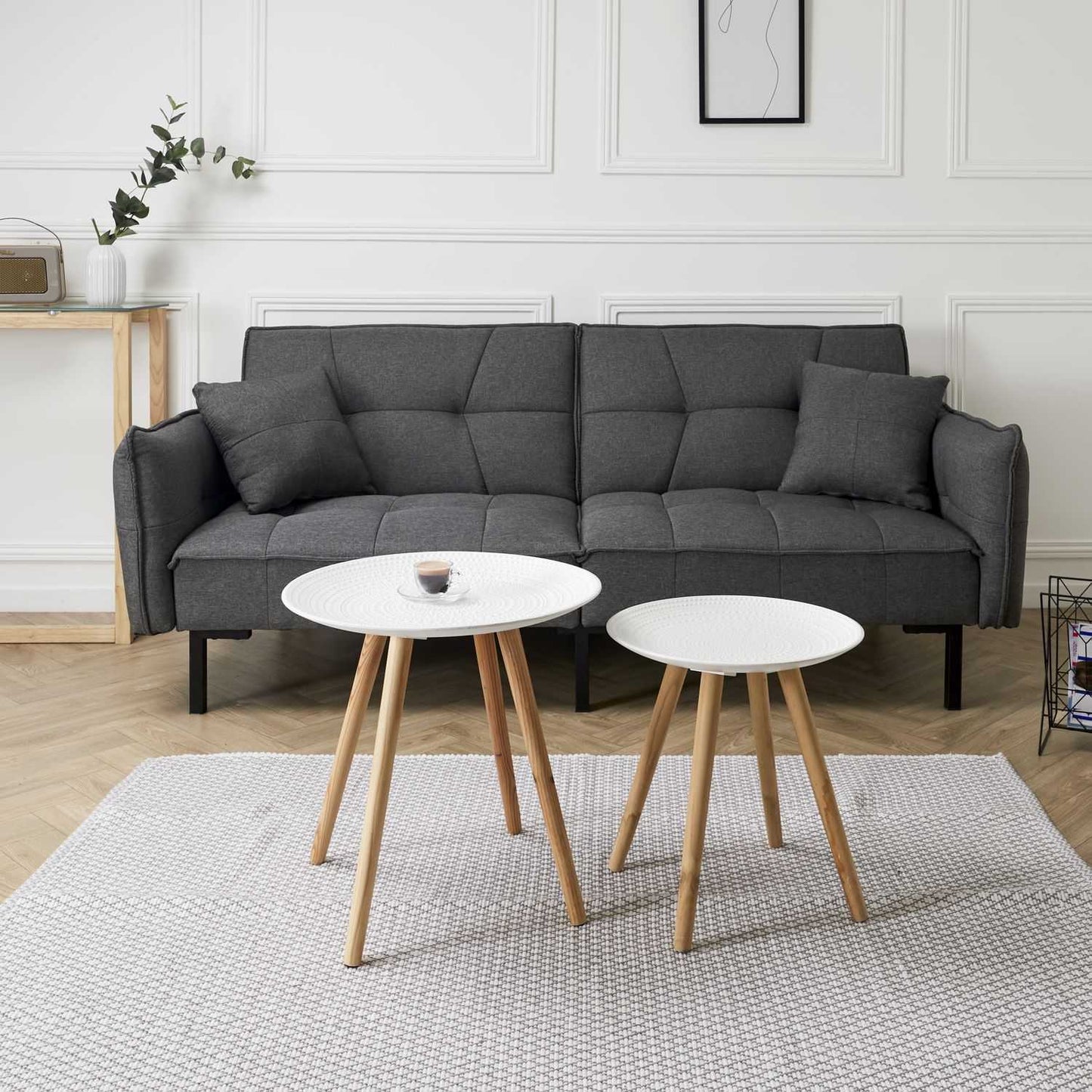 TABLE GIGOGNE RONDE RELIEF GOUTTELETTE - LOT DE 2