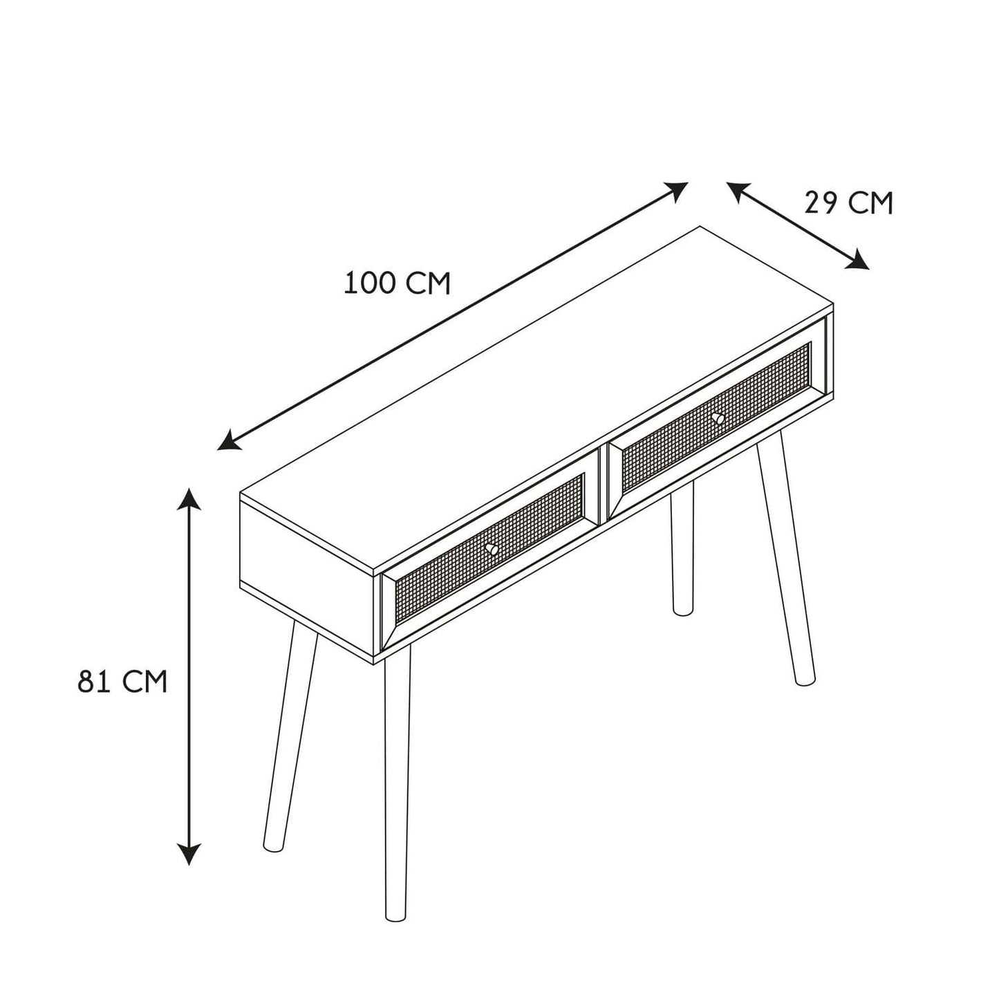 CONSOLE BALI 2 TIROIRS