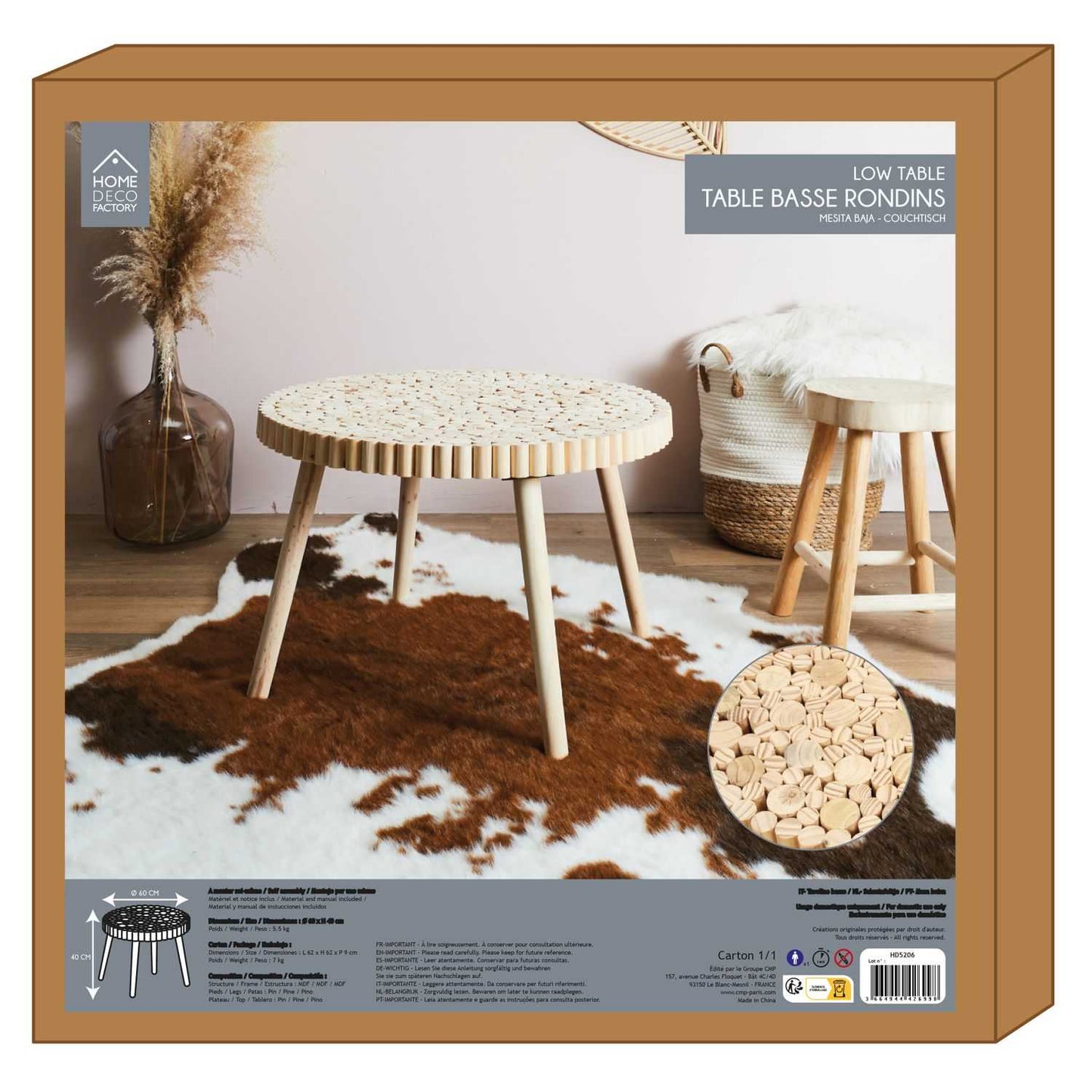 TABLE BASSE RONDIN D60CM