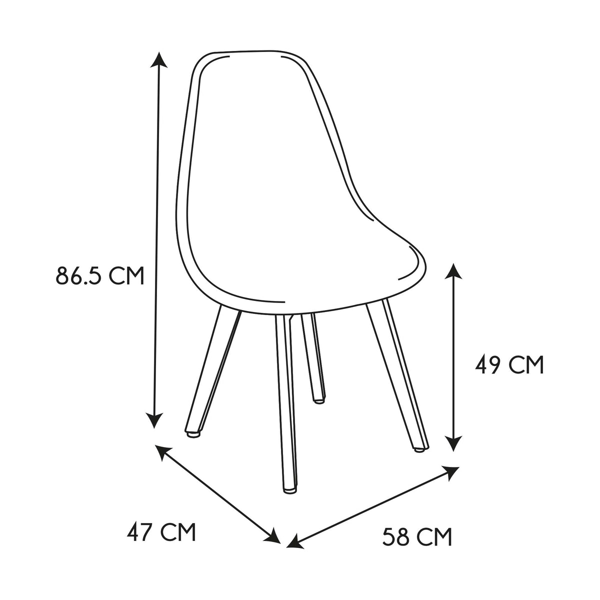 CHAISE PATCHWORK PU - LOT DE 4
