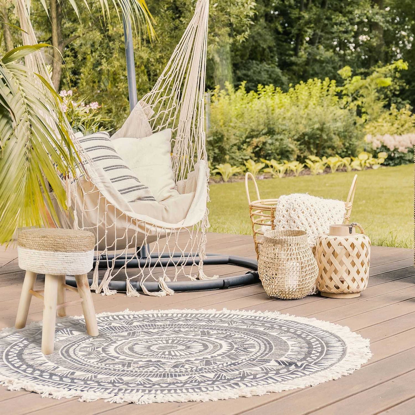 TABOURET TRESSE BEIGE