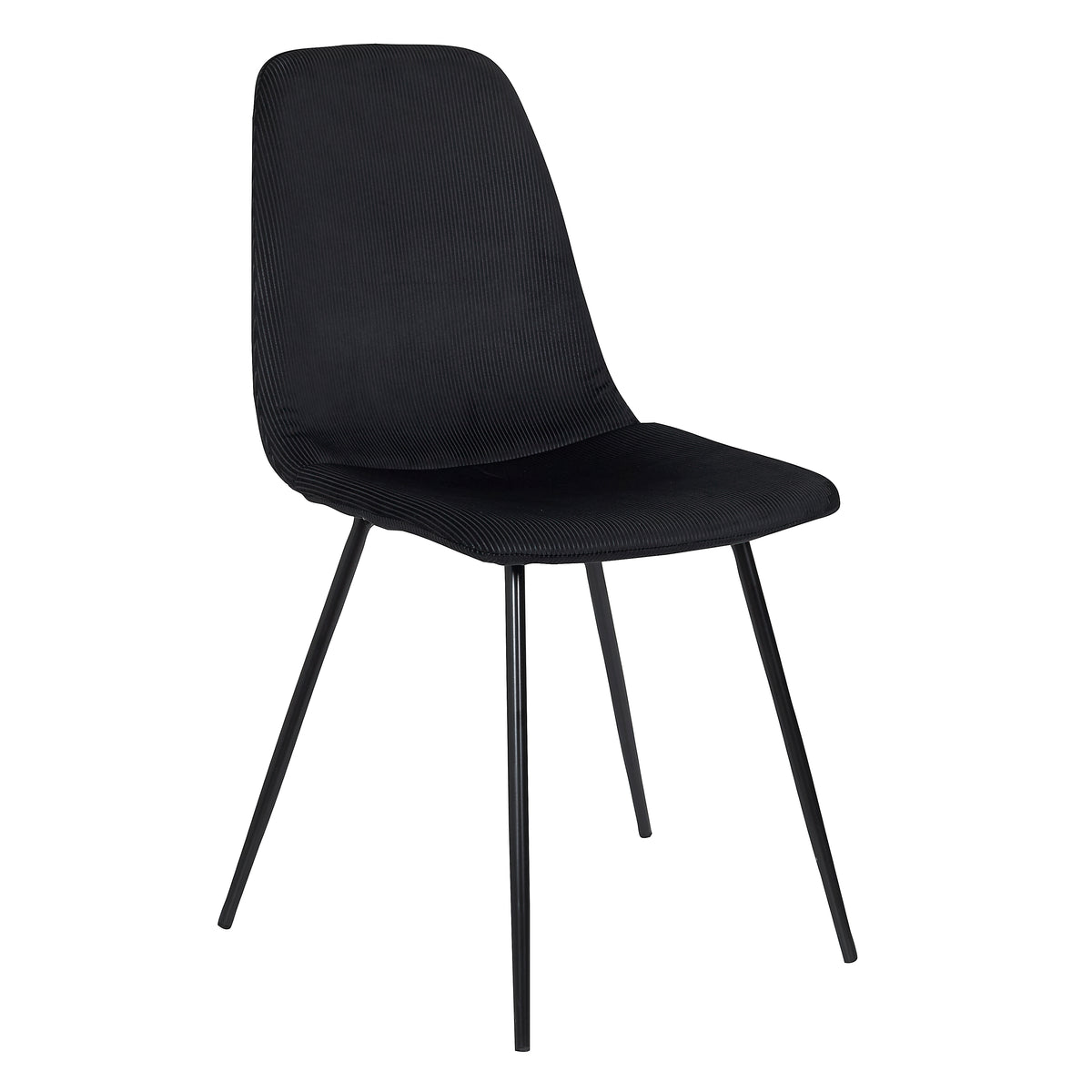 CHAISE VELOURS COTELE GIULIA NOIR - LOT DE 4