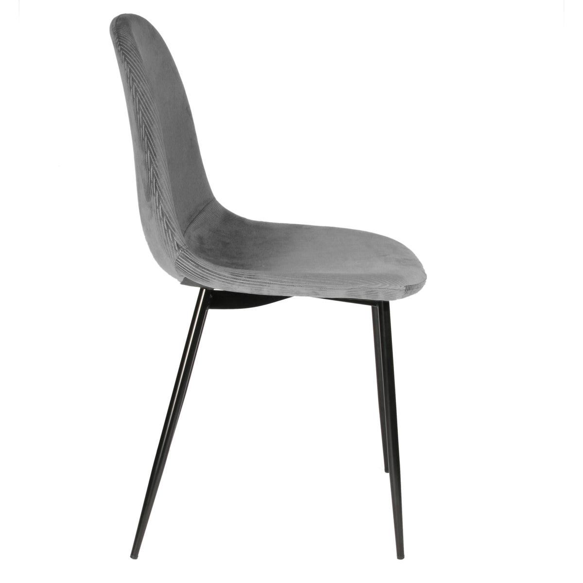 CHAISE VELOURS COTELE GIULIA GRIS - LOT DE 4