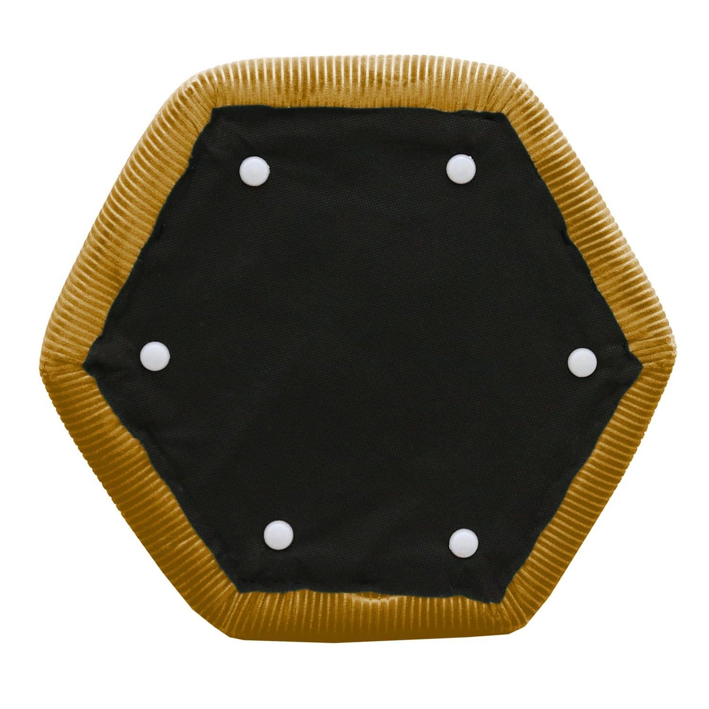 POUF VELOURS COTELE 35CM GIULIA JAUNE MOUTARDE