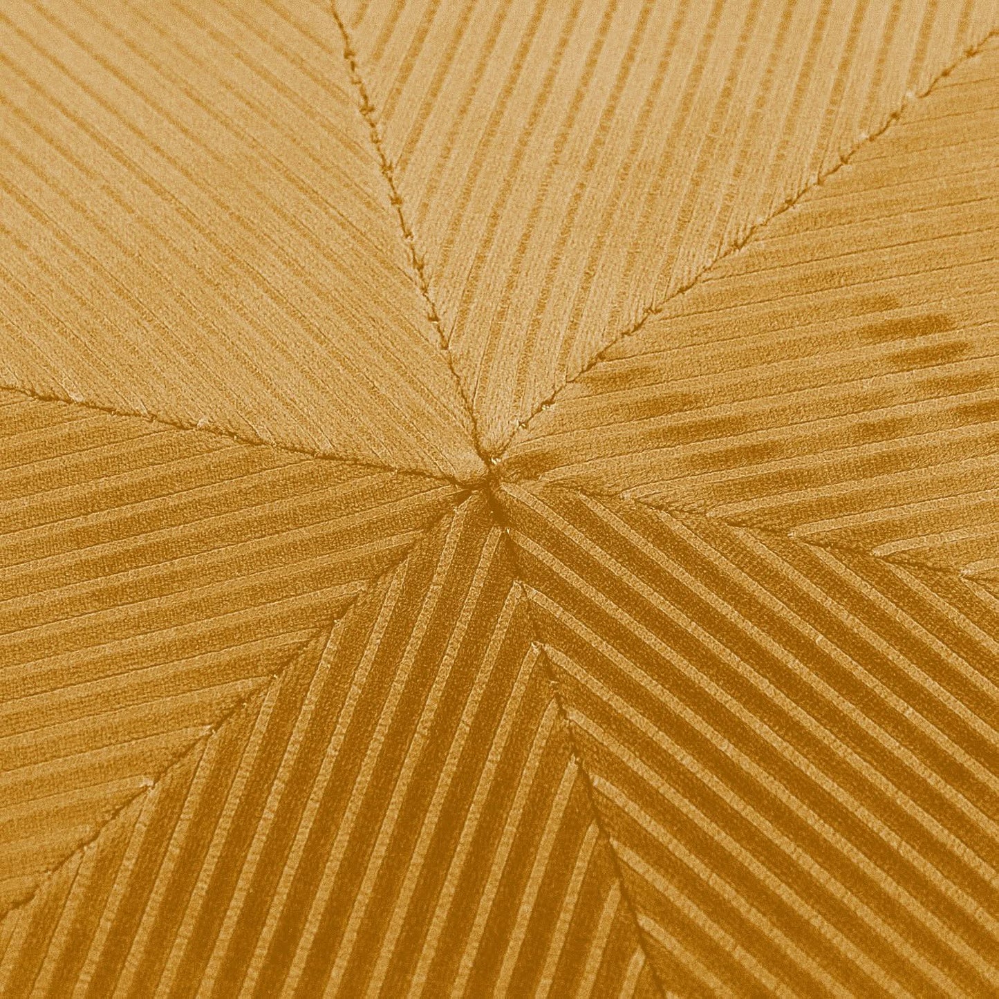 POUF VELOURS COTELE 35CM GIULIA JAUNE MOUTARDE