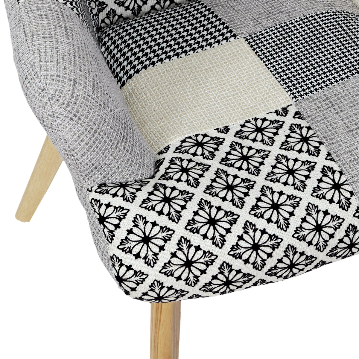 FAUTEUIL HELSINKI PATCHWORK GRIS