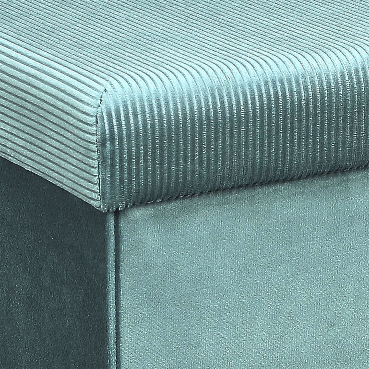 COFFRE POUF PLIABLE VELOURS COTELE GIULIA BLEU