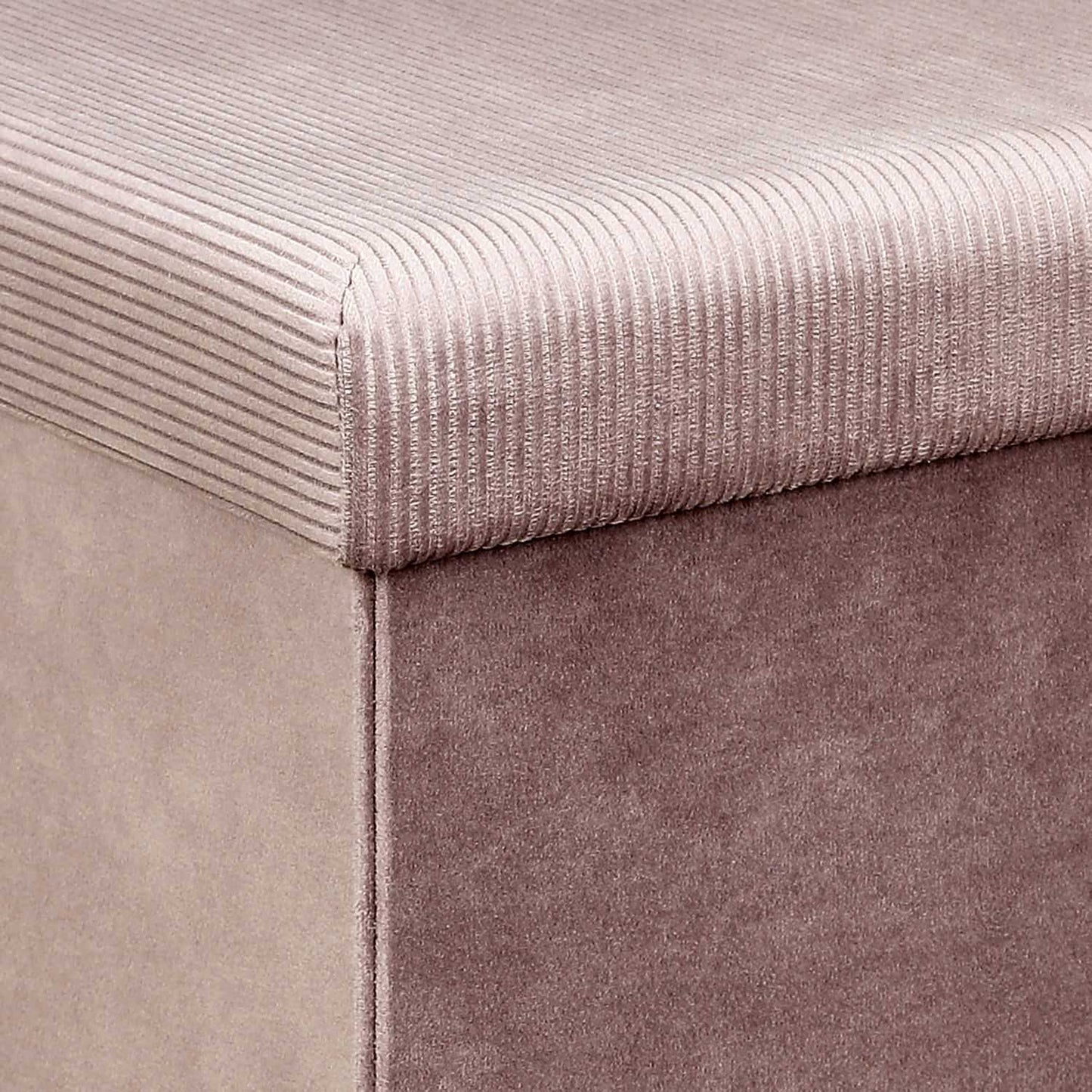 COFFRE POUF PLIABLE VELOURS COTELE GIULIA ROSE