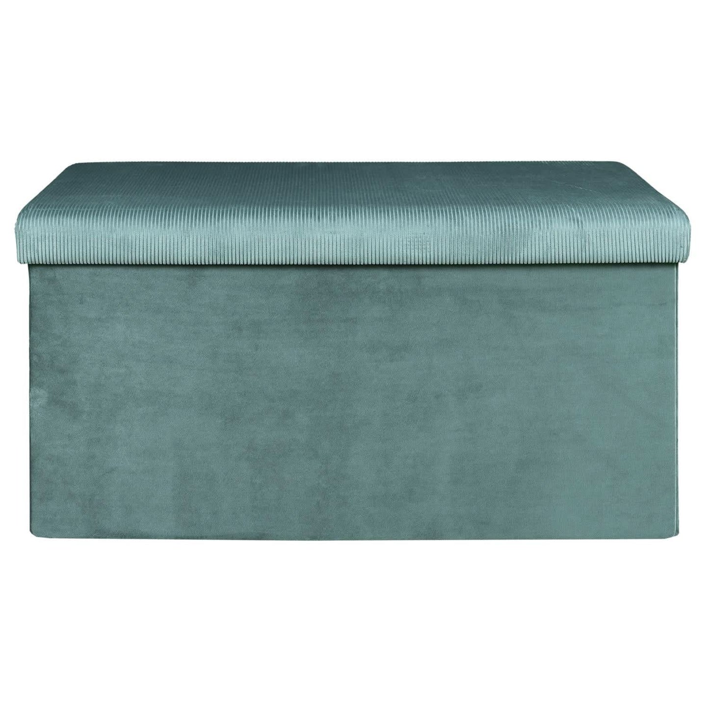 COFFRE BANC PLIABLE VELOURS COTELE GIULIA BLEU