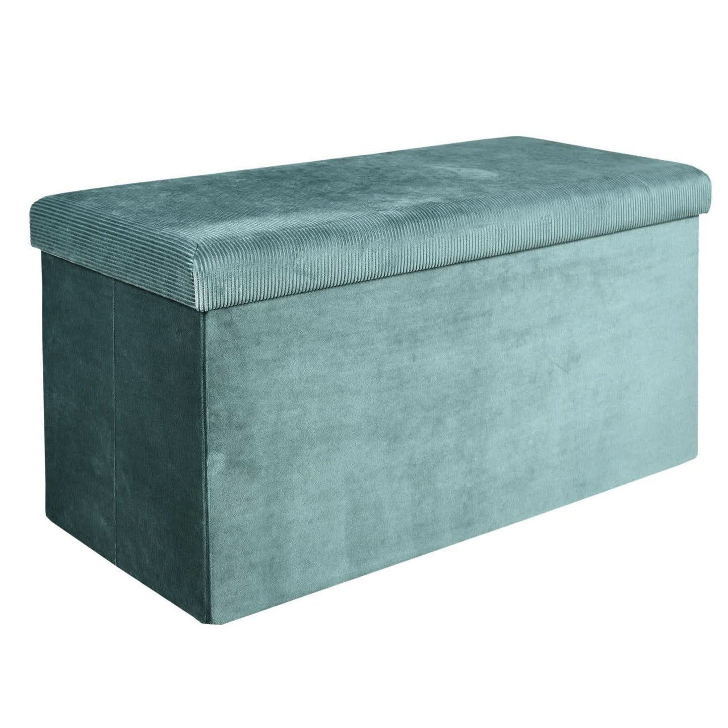 COFFRE BANC PLIABLE VELOURS COTELE GIULIA BLEU