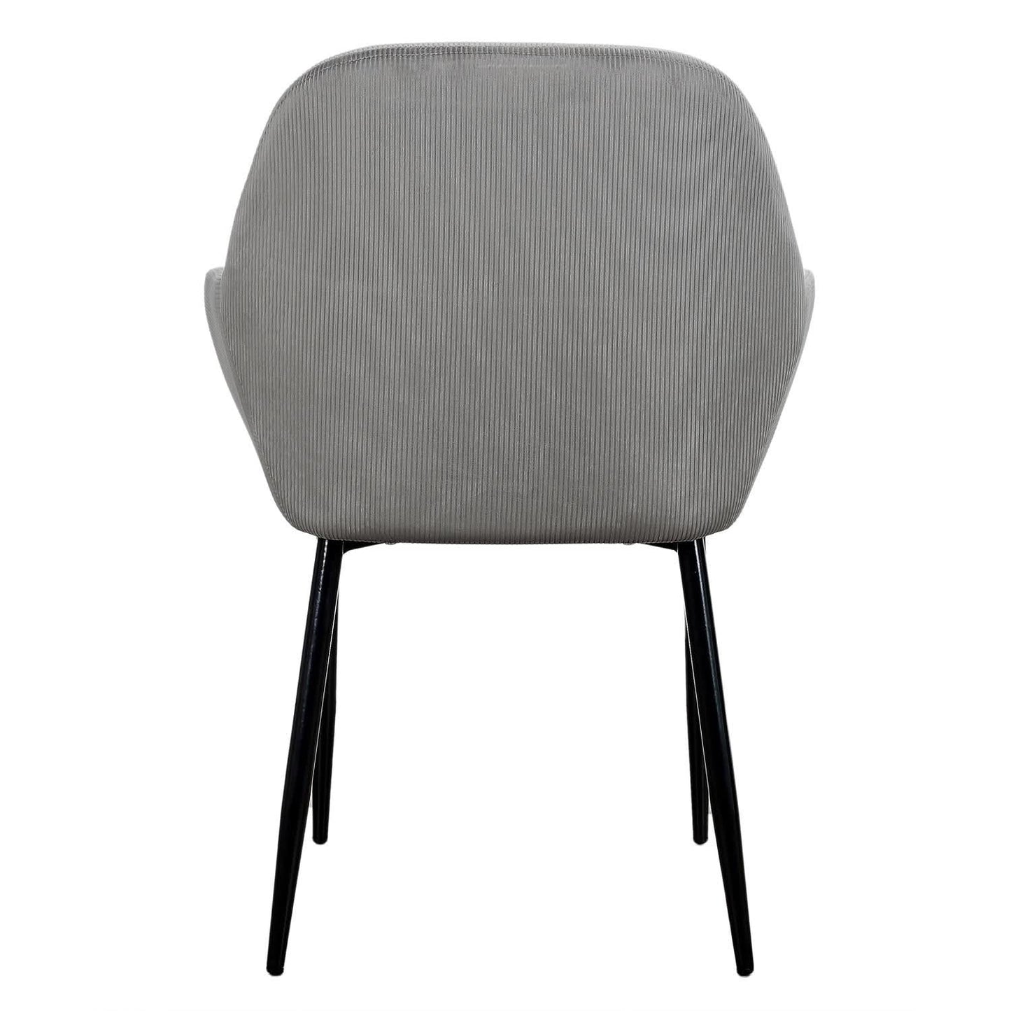 FAUTEUIL GIULIA GRIS FONCE VELOURS COTELE - Lot de 2
