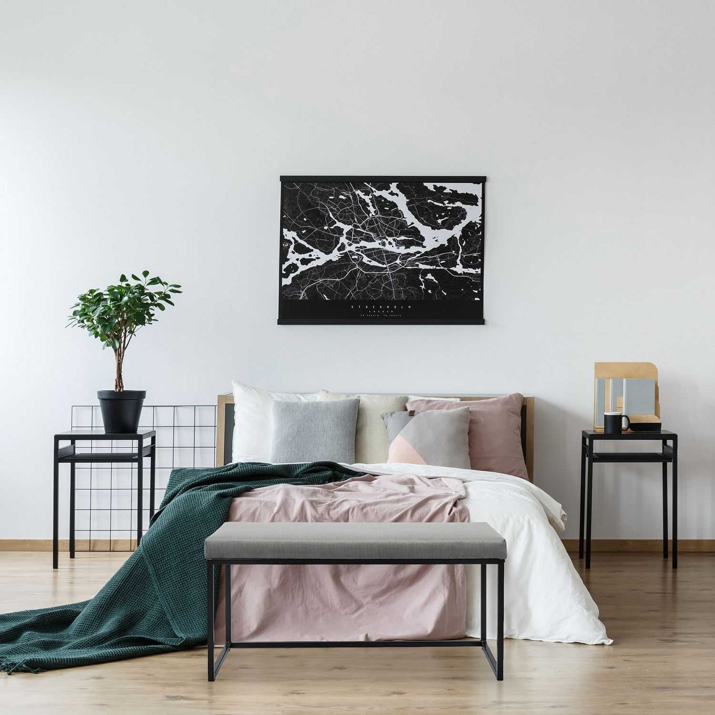 BANC GIULIA GRIS VELOURS COTELE