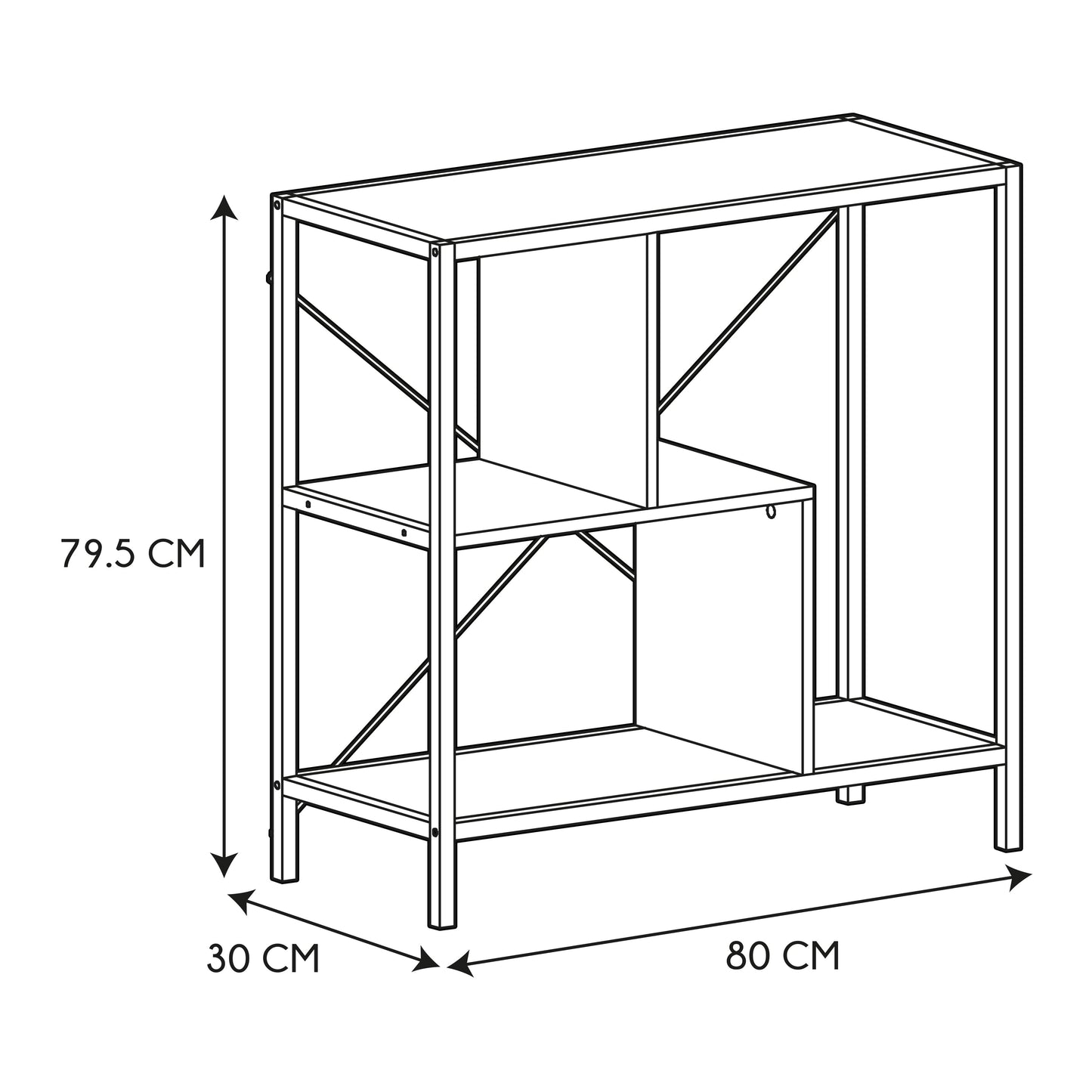 ETAGERE EDISON 80X30X79.5CM