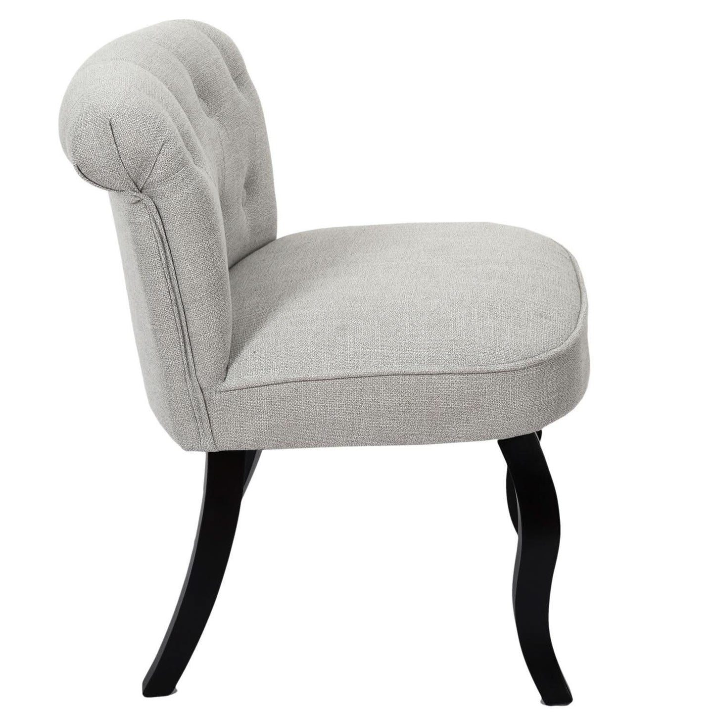 FAUTEUIL ELEONOR NOIR TISSU GRIS