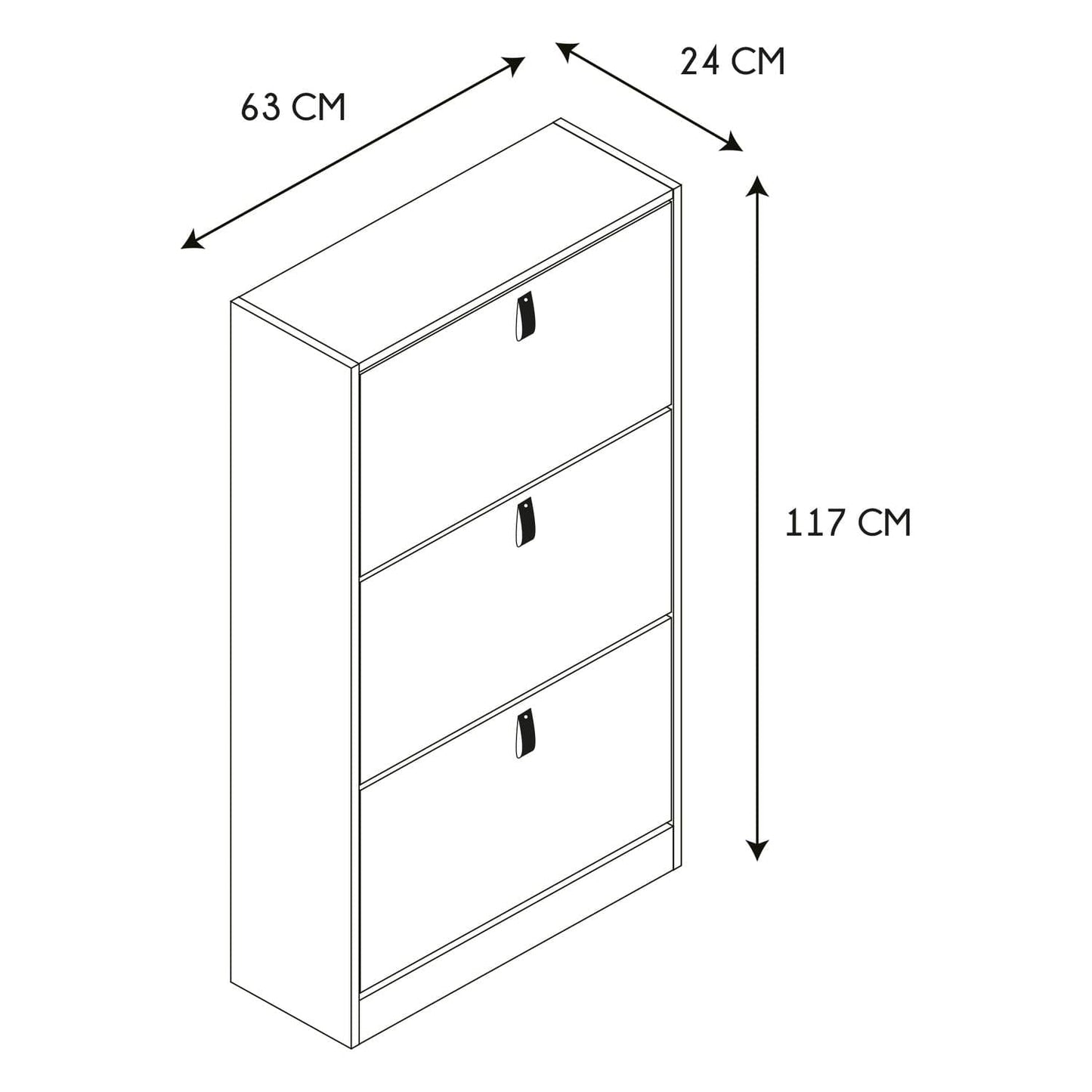 MEUBLE A CHAUSSURES 3 PORTES ABBOTT