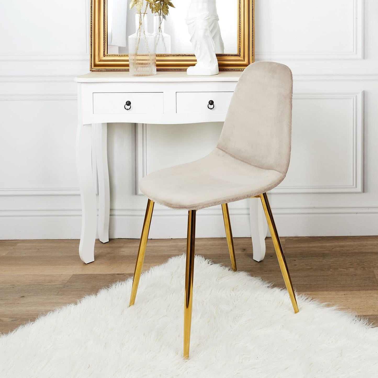 CHAISE PIEDS DORE - Lot de 4