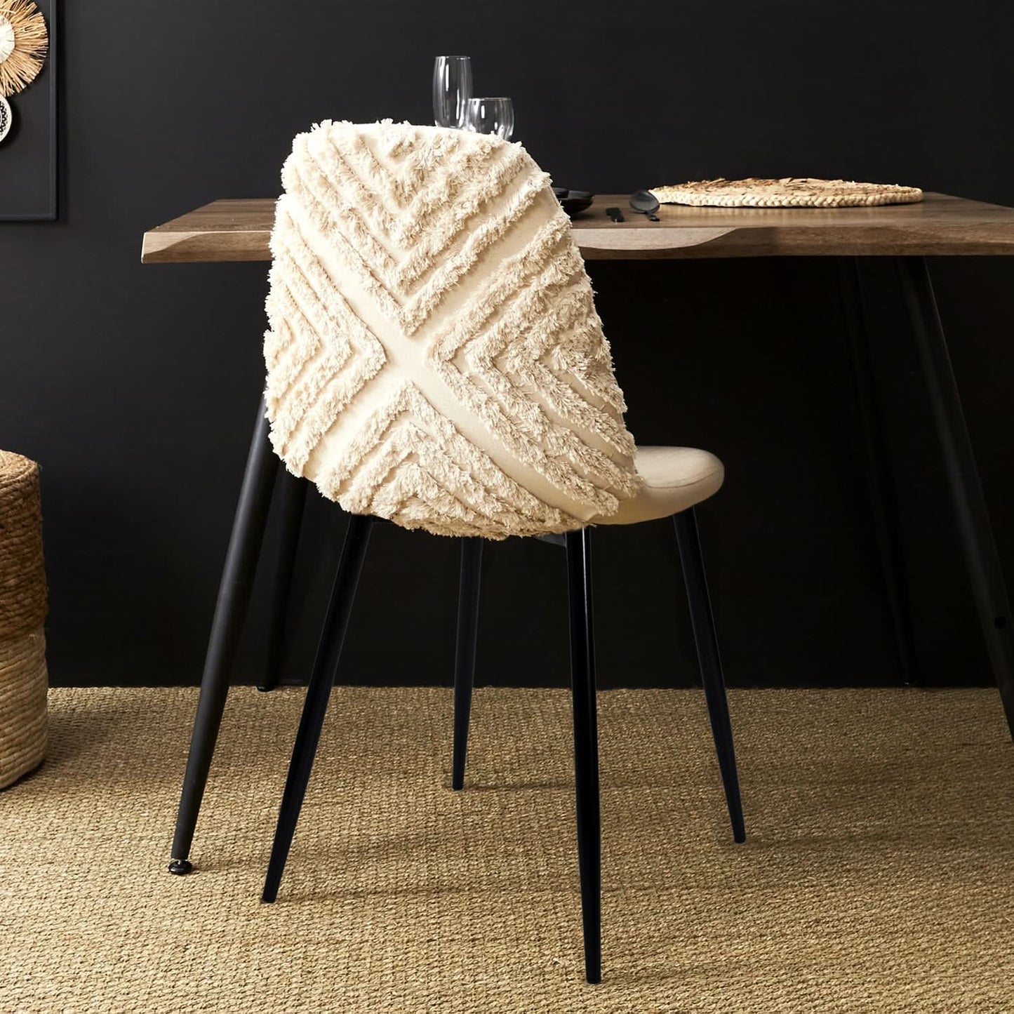 CHAISE MORA PIEDS METAL NOIR - Lot de 4