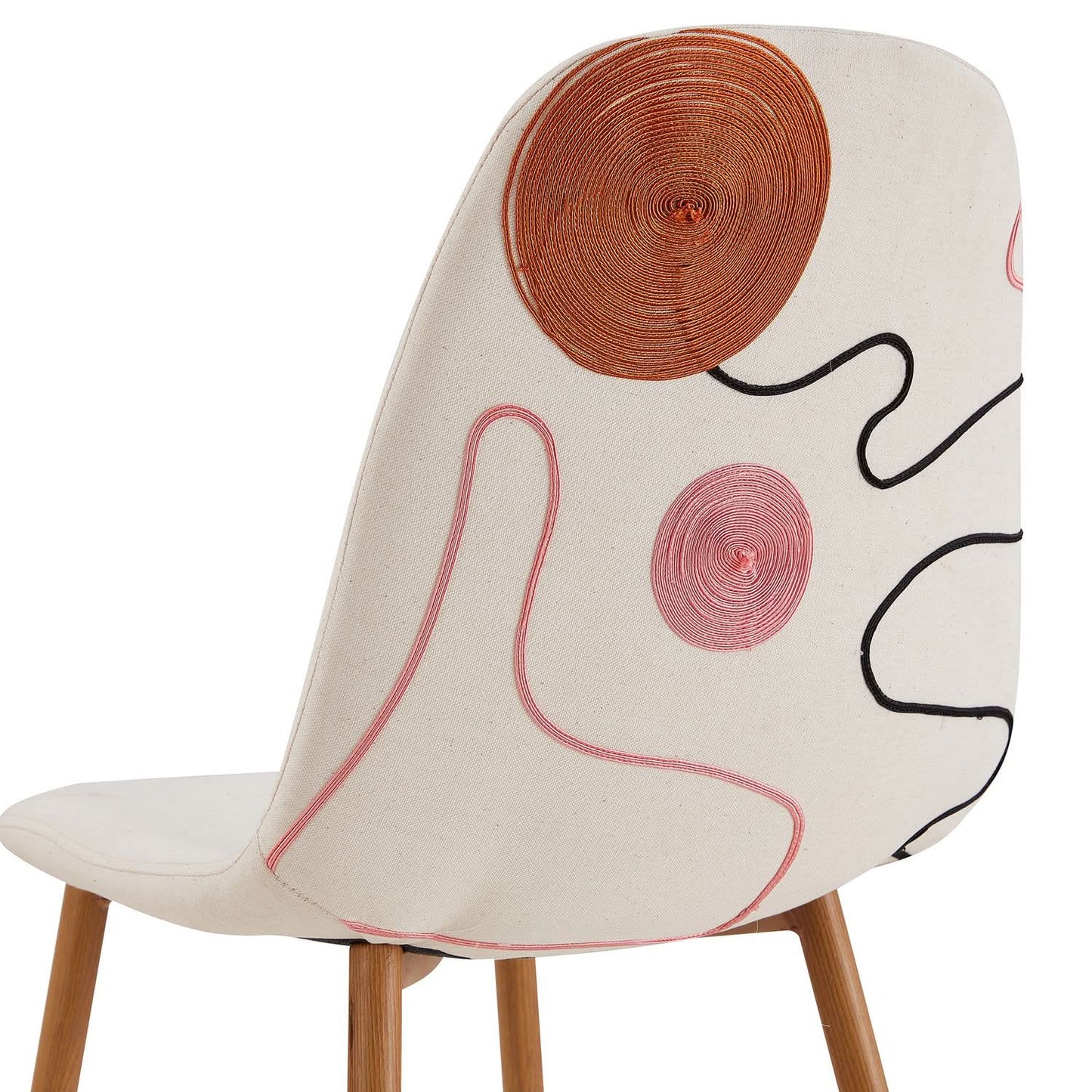 CHAISE POESIE PIEDS METAL IMITATION BOIS - Lot de 4