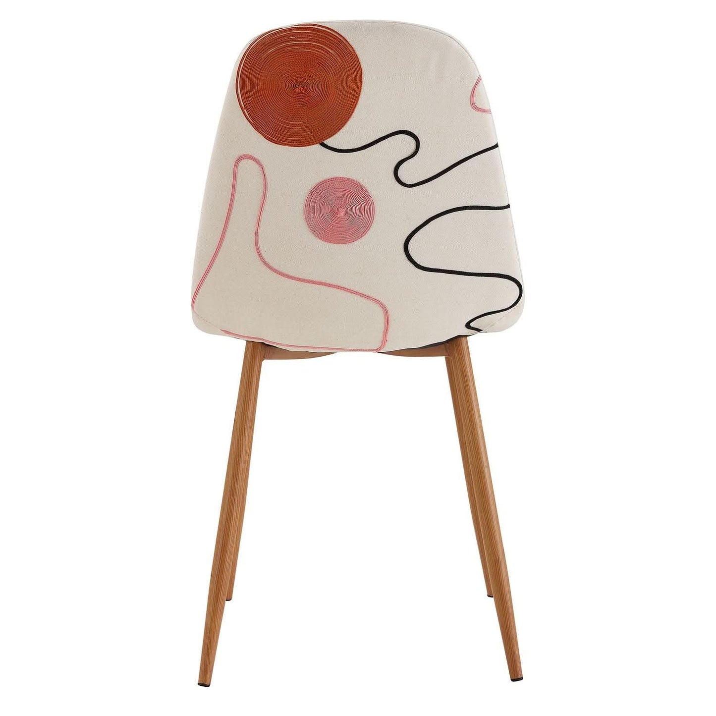 CHAISE POESIE PIEDS METAL IMITATION BOIS - Lot de 4