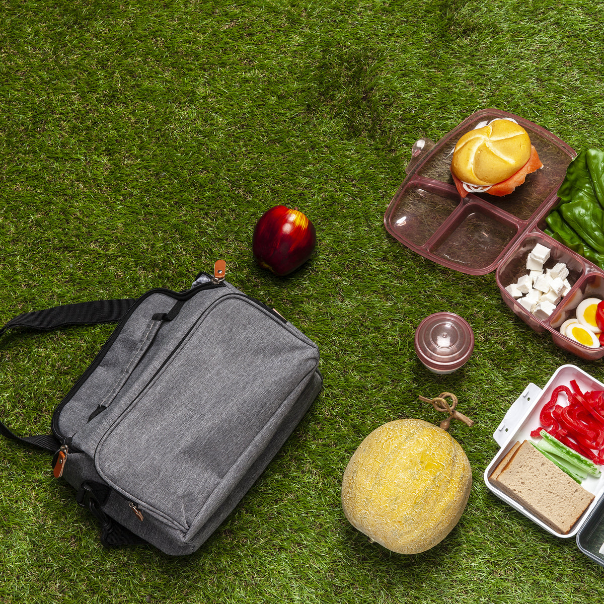 LUNCH BAG FRAICHEUR GRIS ZIPPE 5L