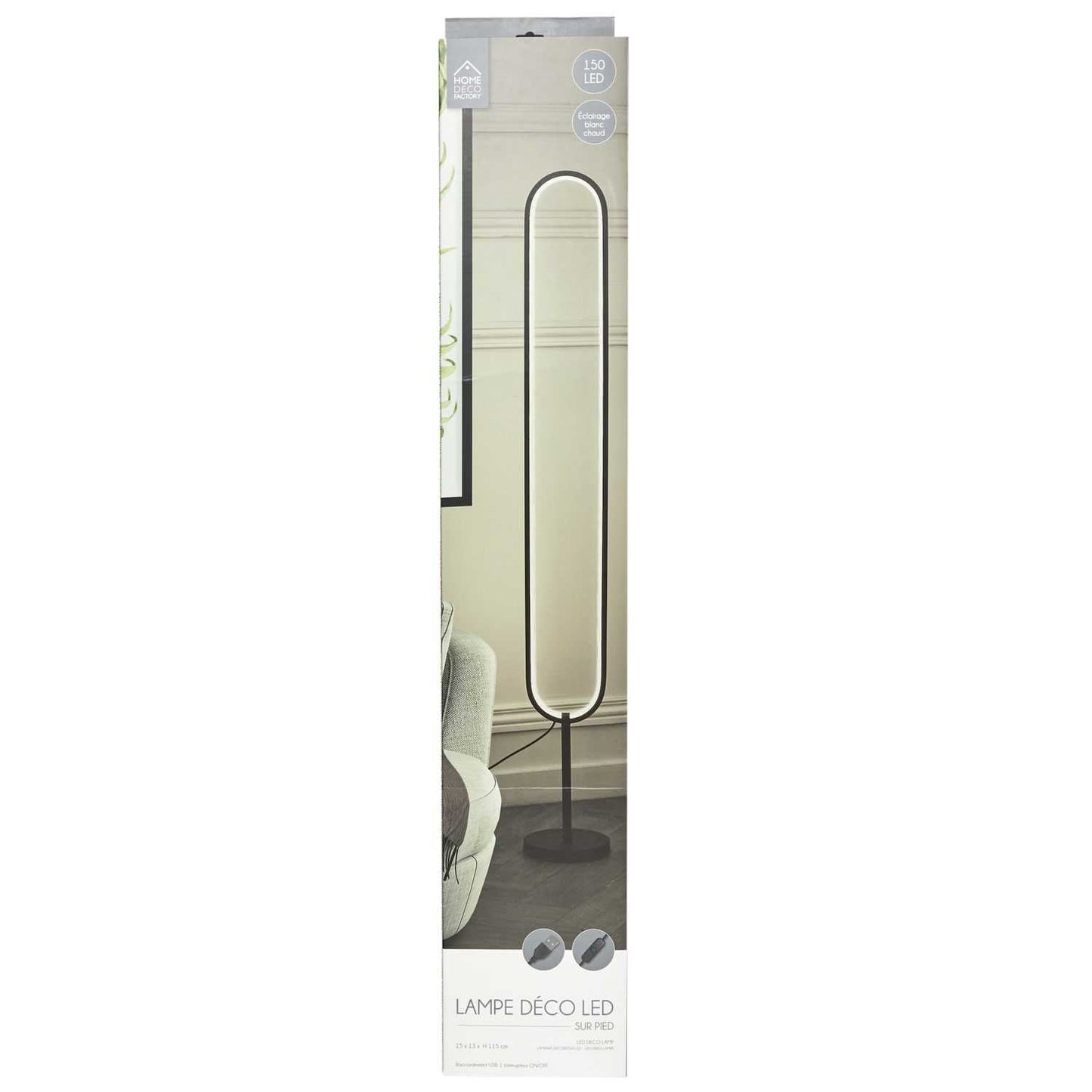 LAMPE LED OVALE SUR PIED 120CM