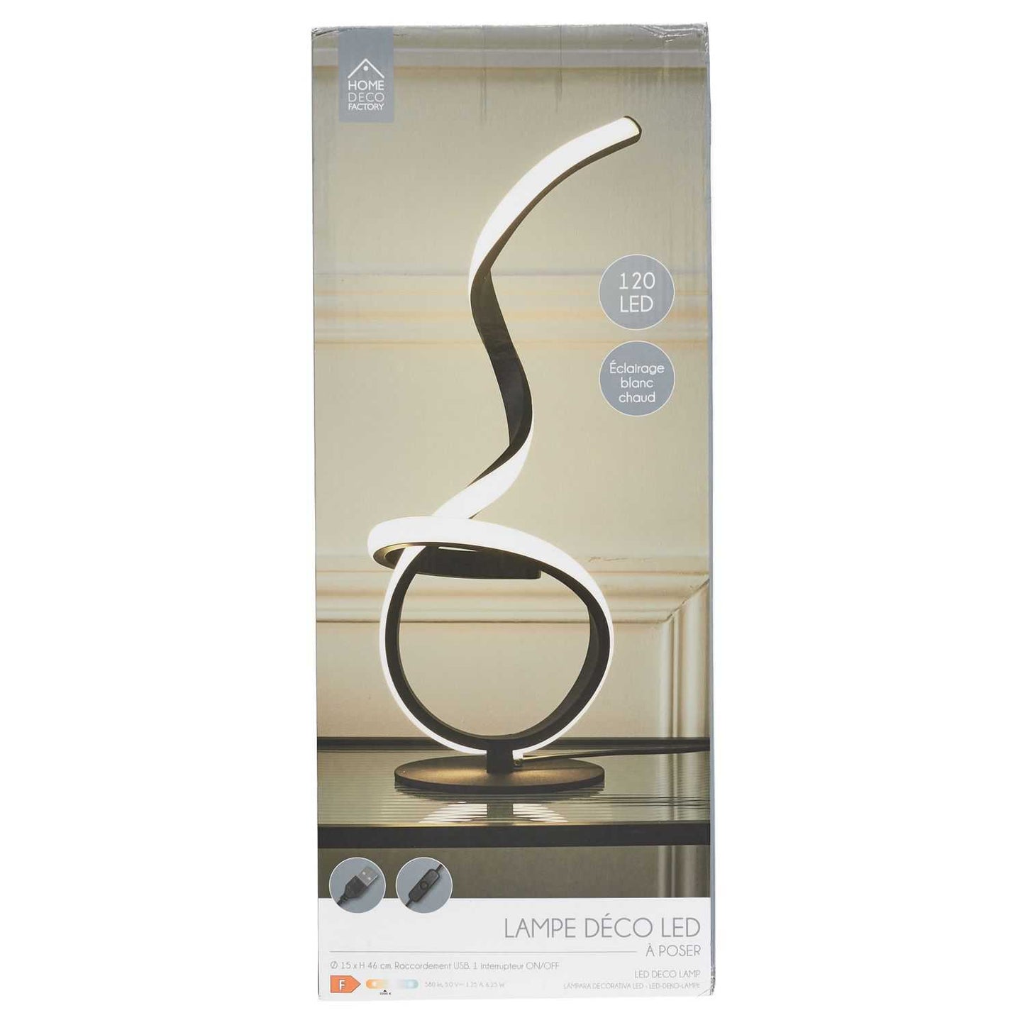 LAMPE LED DESIGN NOIR