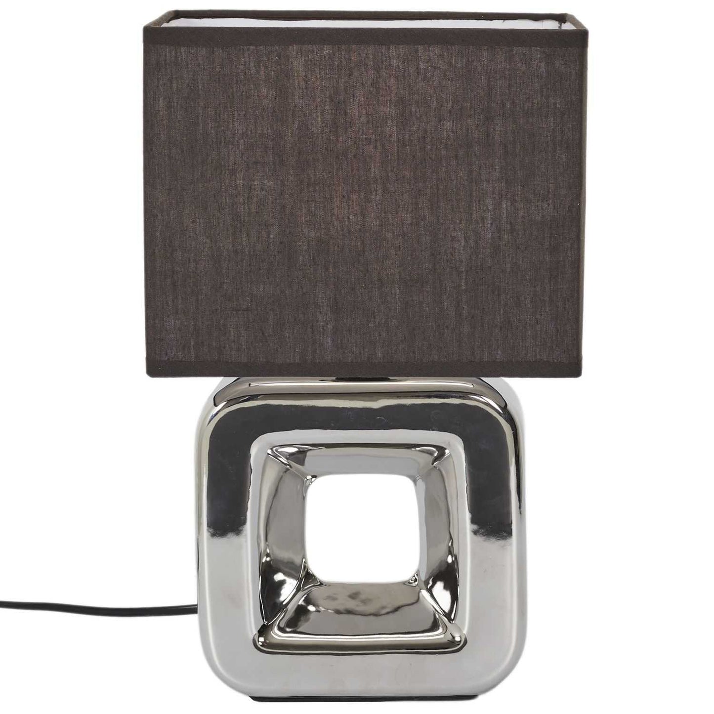 LAMPE CERAMIQUE FINITION CHROMEE H32.5CM