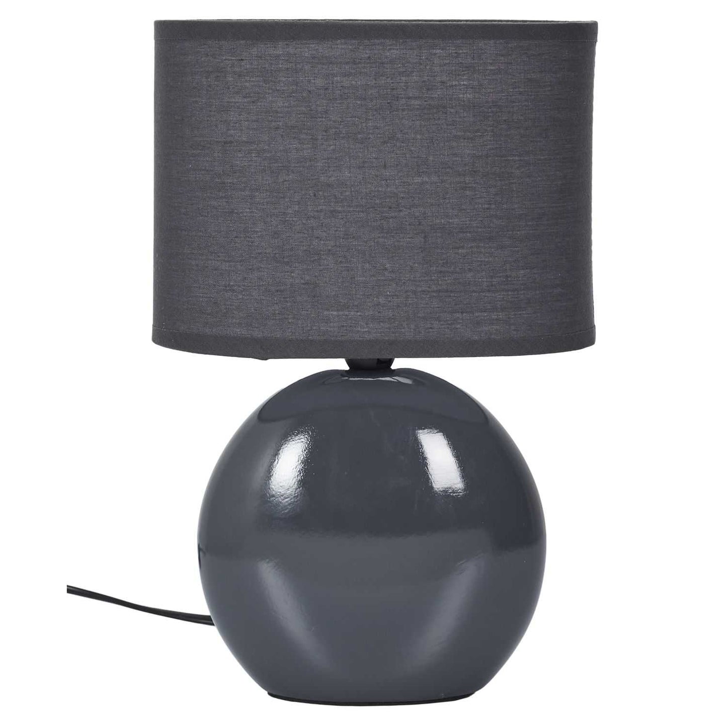 LAMPE CERAMIQUE OVALE GRIS ANTRACITE H30CM