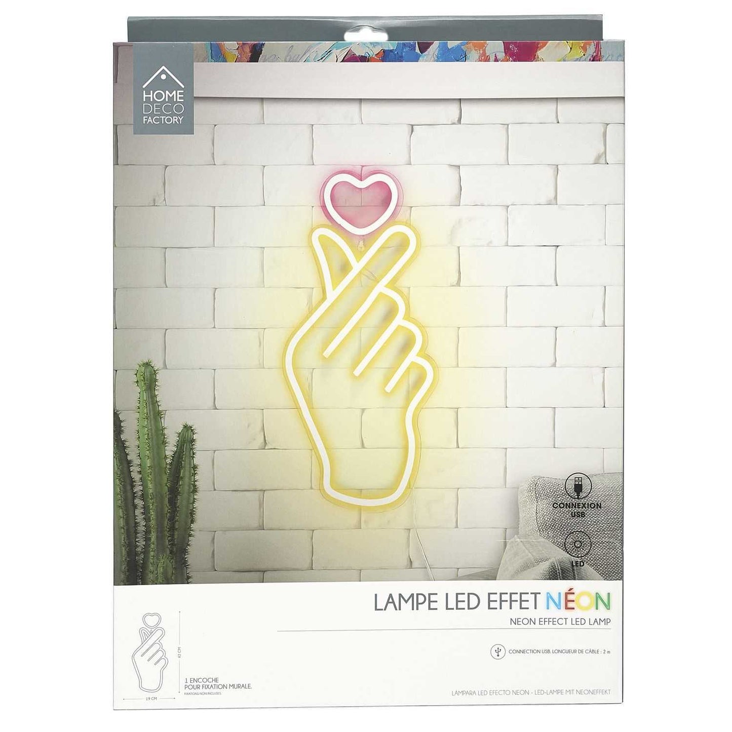 LAMPE LED EFFET NEON SIGNE CŒUR USB