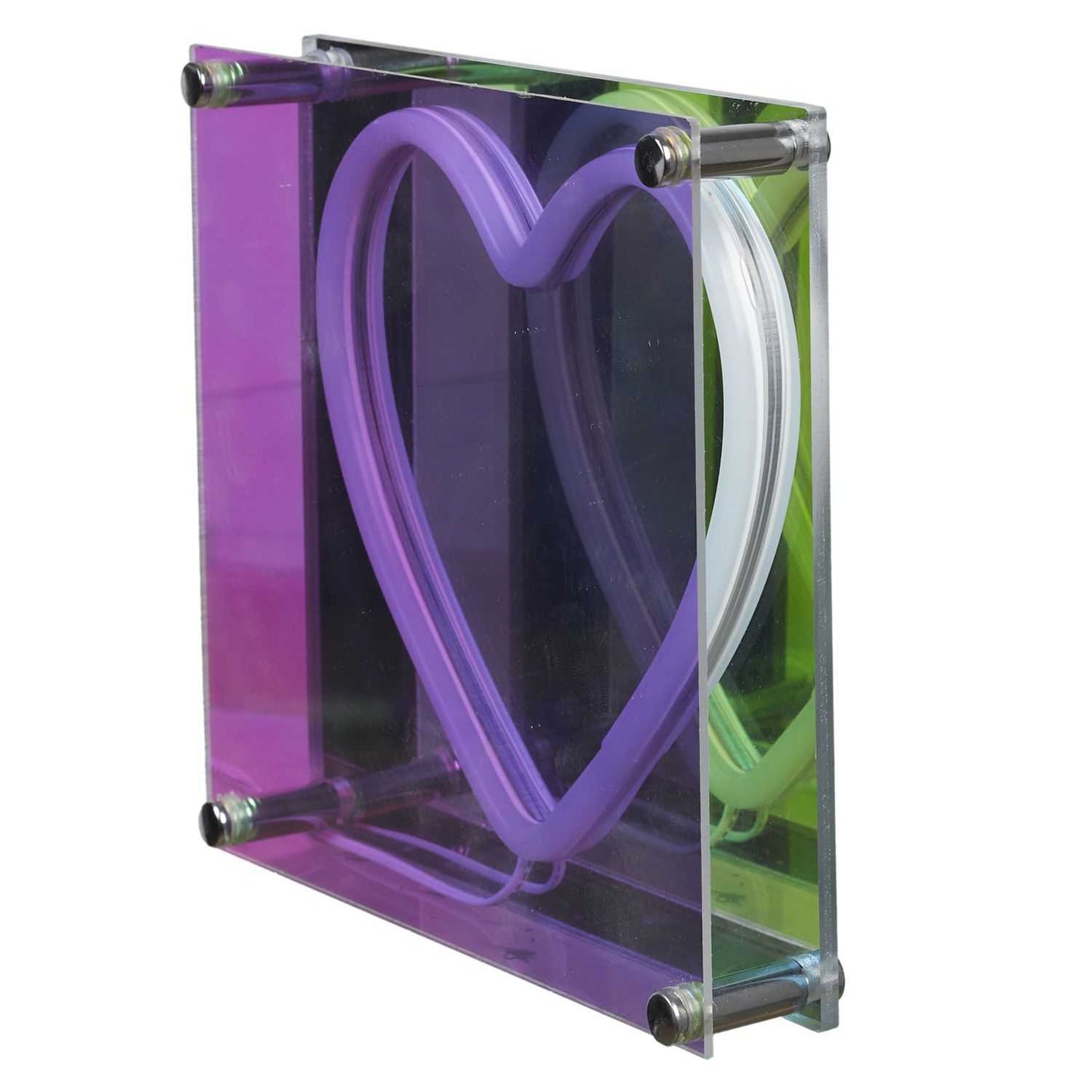LAMPE ACRYLIQUE LED EFFET NEON COEUR